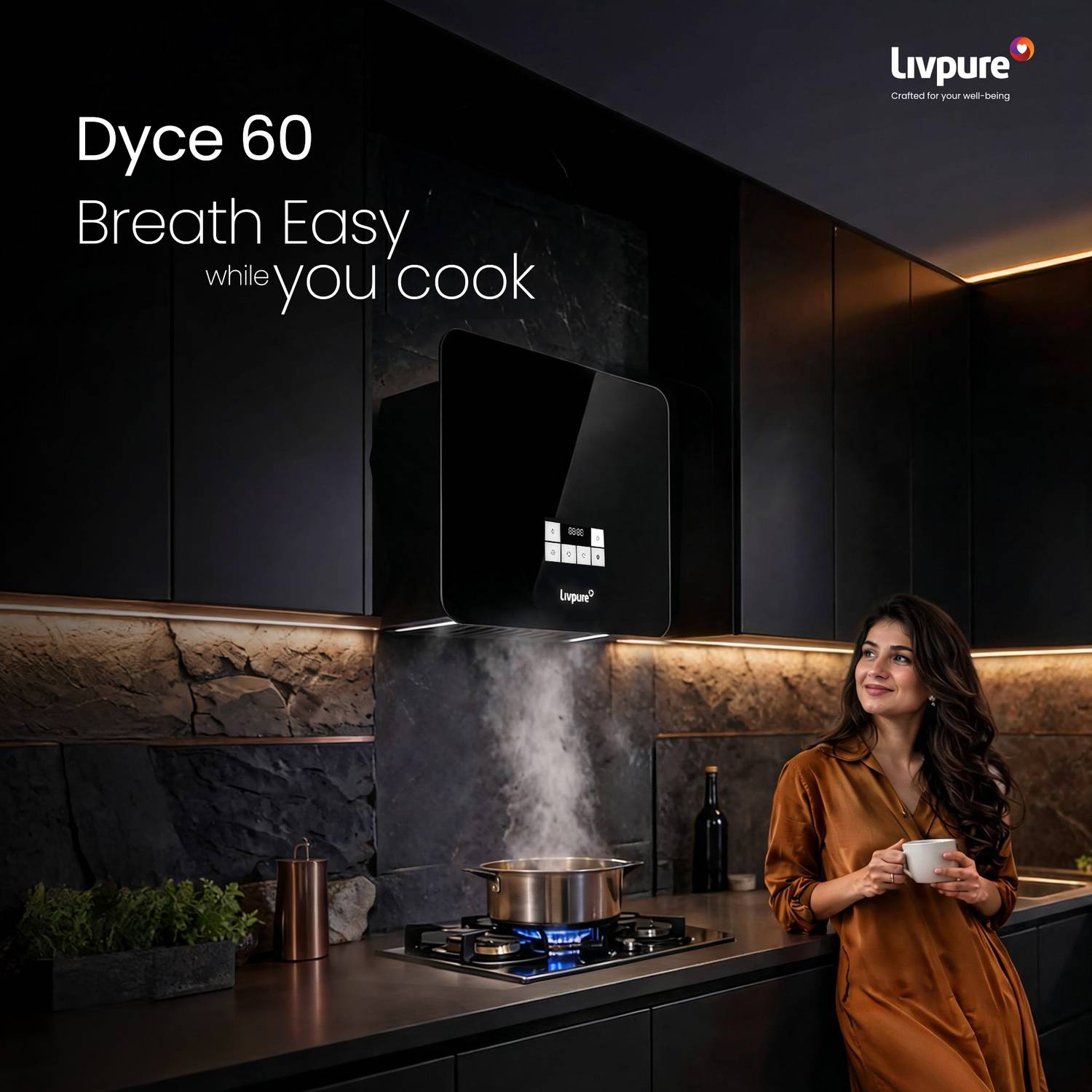 LIVPURE LIV-DYCE-BLDC-60 60cm Ductless Chimney - Image 2