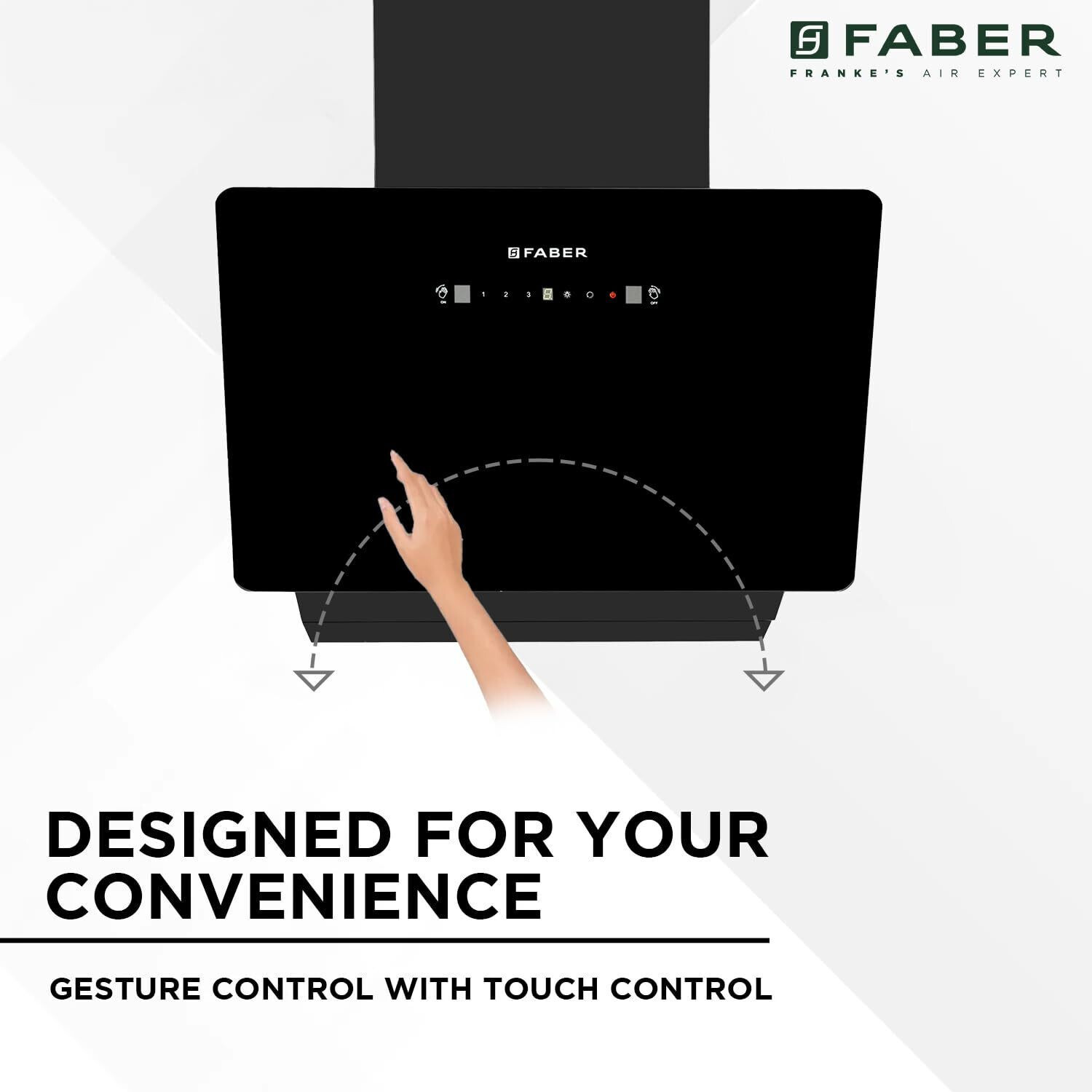 Image of FABER HOOD MOJITO IN HC SC FL BK 60 Auto Clean Ceiling Mounted BLACK 1200 CMH Chimney