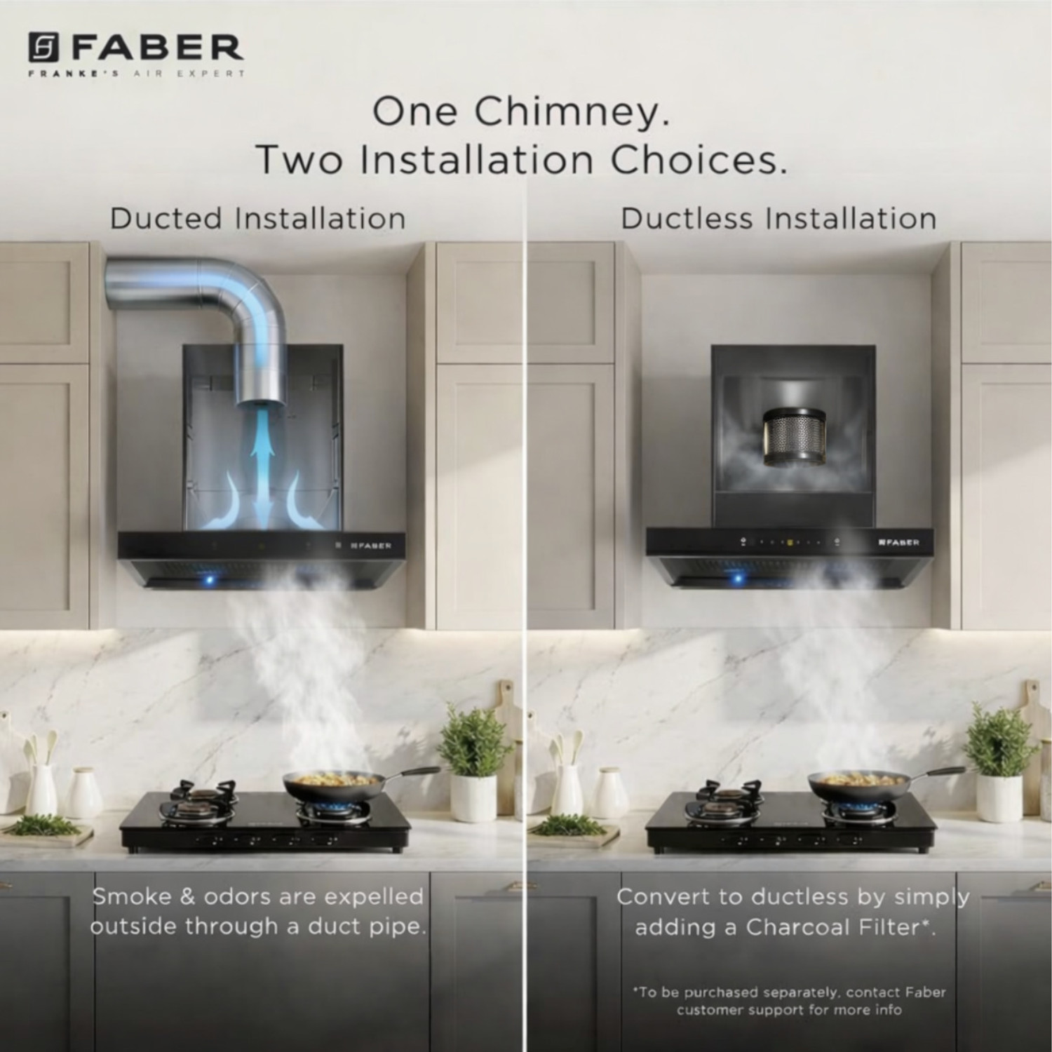 Image of FABER Hood ATOM BLDC TC FL HC SC BK IN 60 1500 CMH 60 cm Auto Clean Chimney