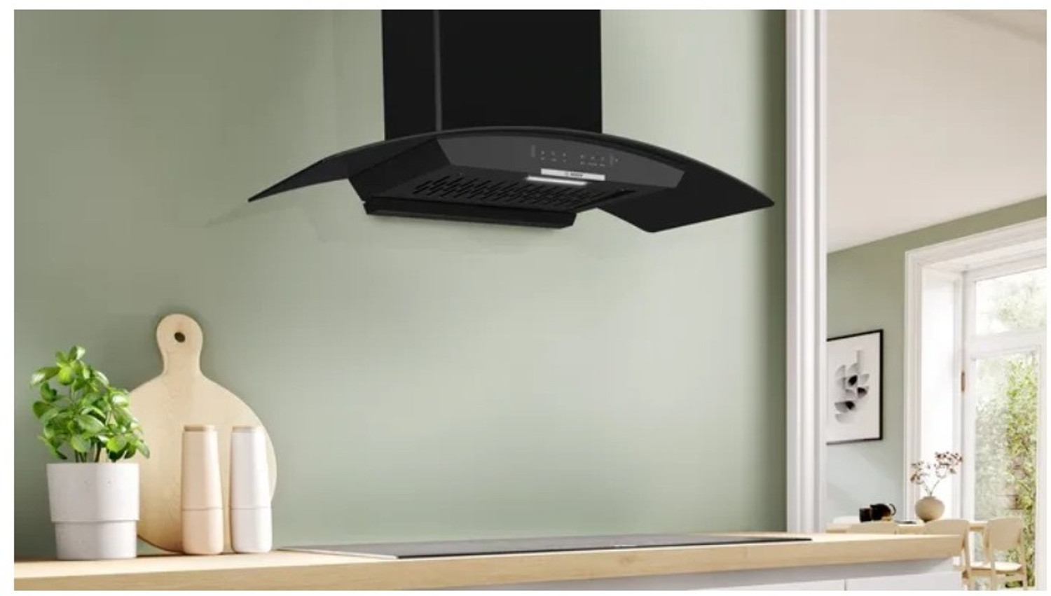Image of BOSCH DWA98IJ60I Auto Clean Wall Mounted ISI CERTIFIED - BLACK 1200 CMH Chimney
