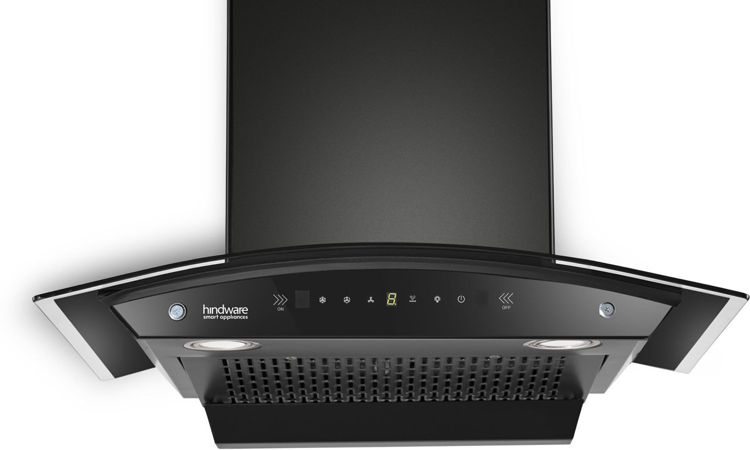 Image of Hindware Smart Appliances Ripple Neo 60 IN 1200 CMH 60 cm | Curved | Filterless | Touch Control | Motion Sensor | Energy Efficient LED Light | Powerful Suction | Auto Clean Chimney