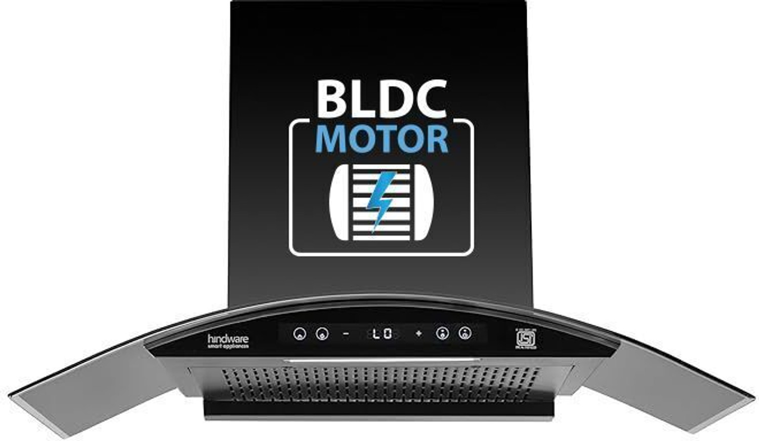 Image of Hindware Smart Appliances Ripple Neo BLDC 90 IN 1400 CMH 90 cm | Curved | Filterless | Touch Control | Motion Sensor | Energy Efficient LED Light | Powerful Suction | Auto Clean Chimney