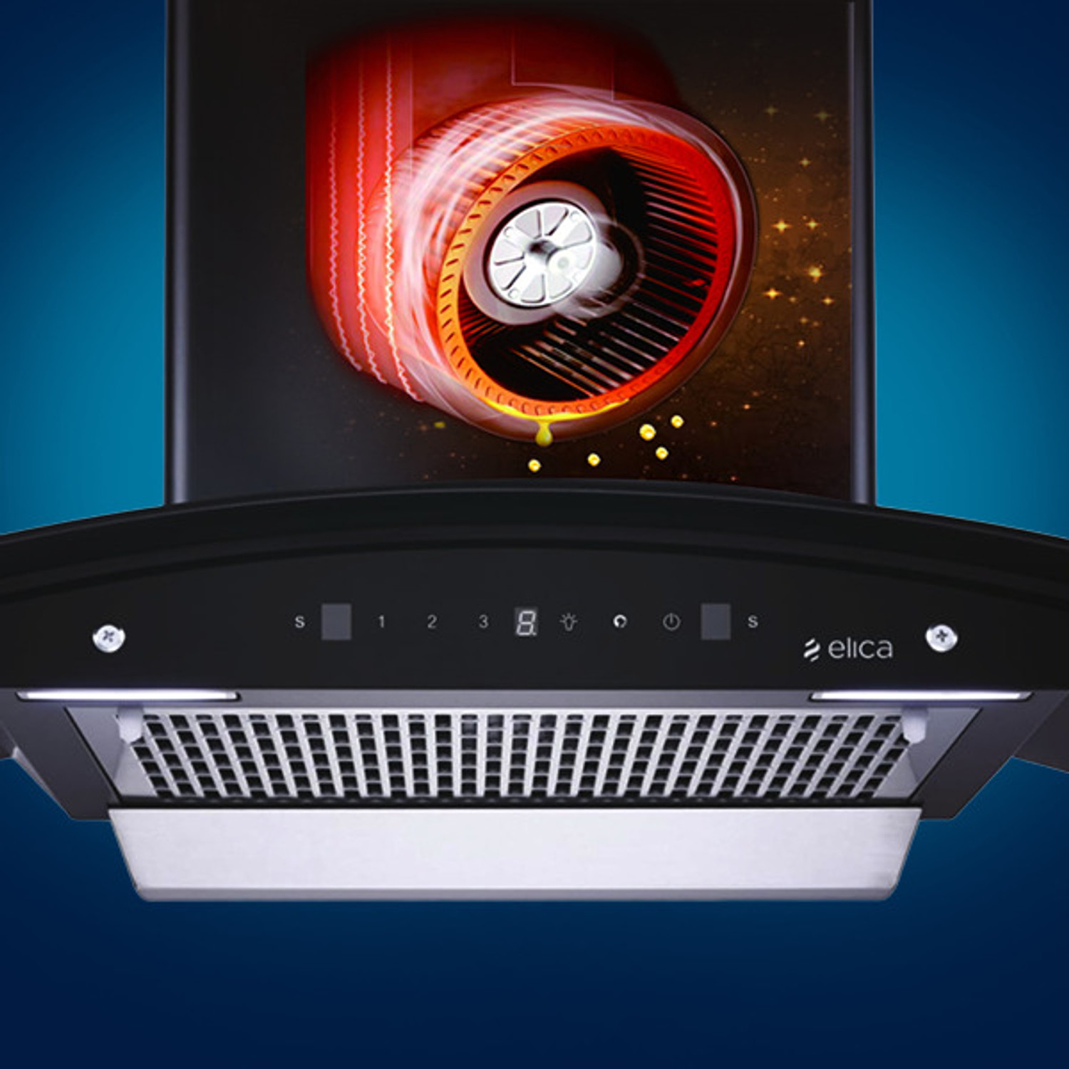 Image of Elica AUTO SENSE WDFL 606 HAC LTW MS NERO 1200 CMH 60 cm Auto Clean Chimney