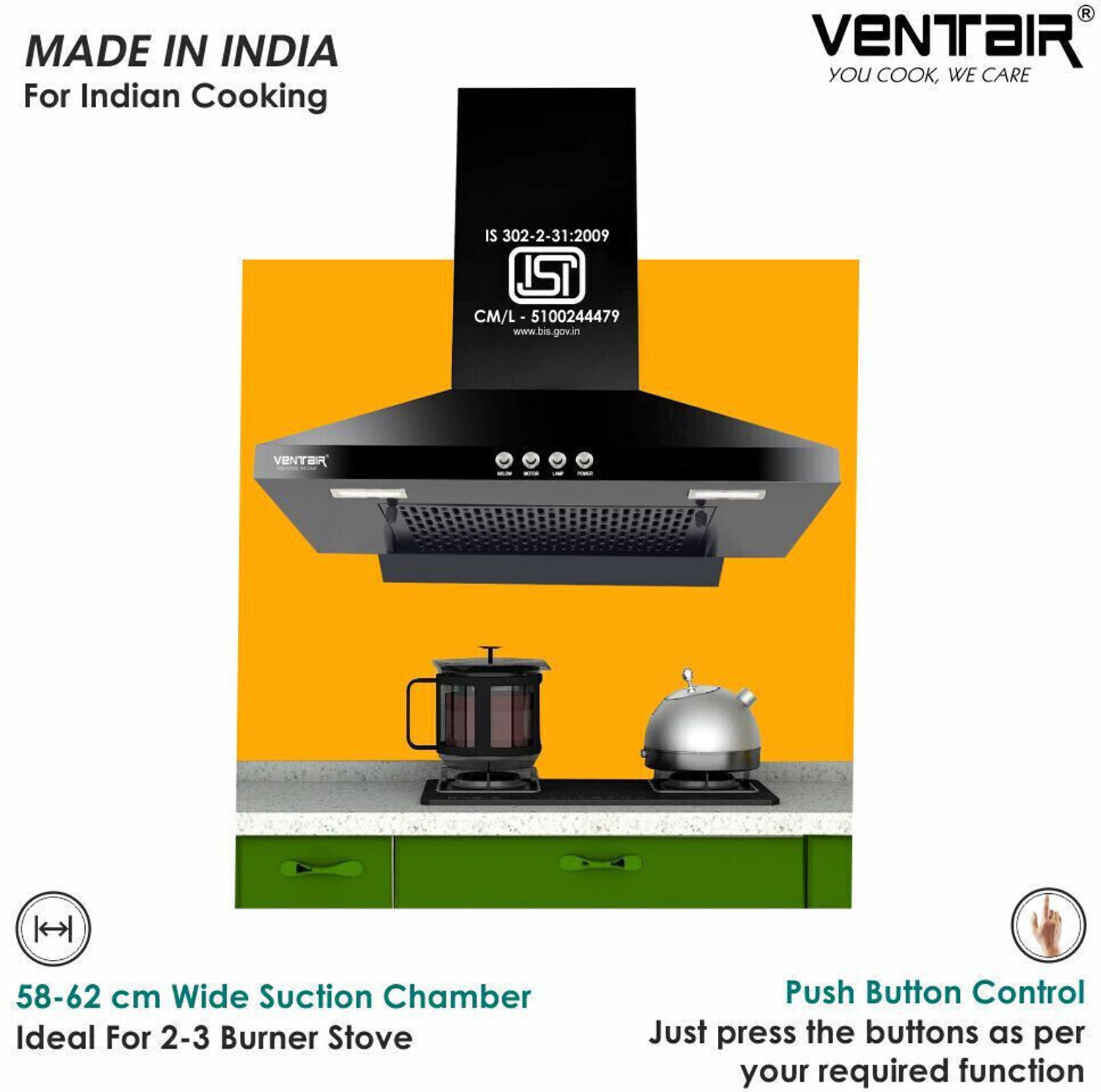 Image of Ventair Prism 1050 CMH 60 cm Pyramid Shape 60cm11 Baffle FilterPowerful suction Low Noise Chimney