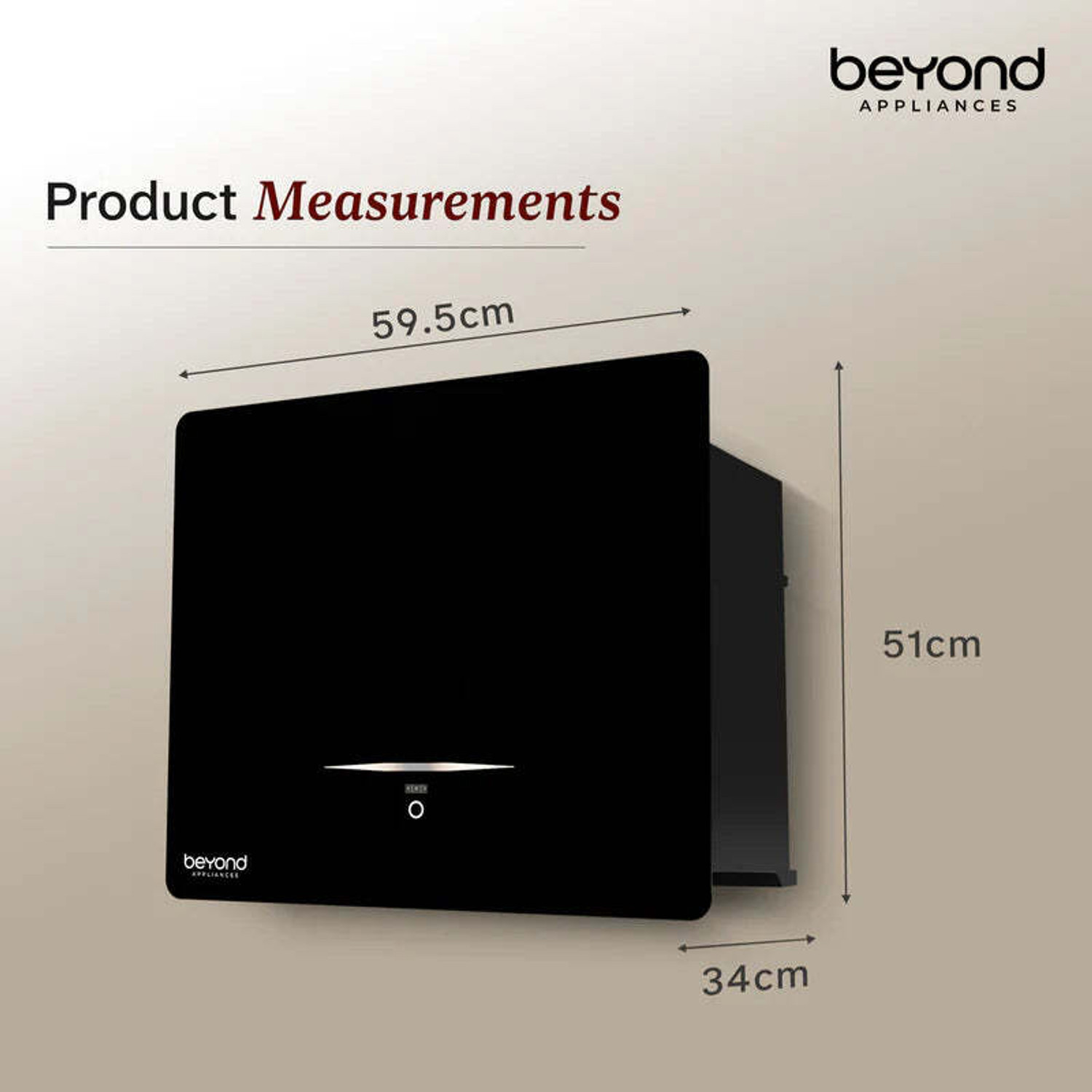 Image of Beyond Appliances Cube Plug N Play 1600 CMH 60 cm Auto Clean Chimney
