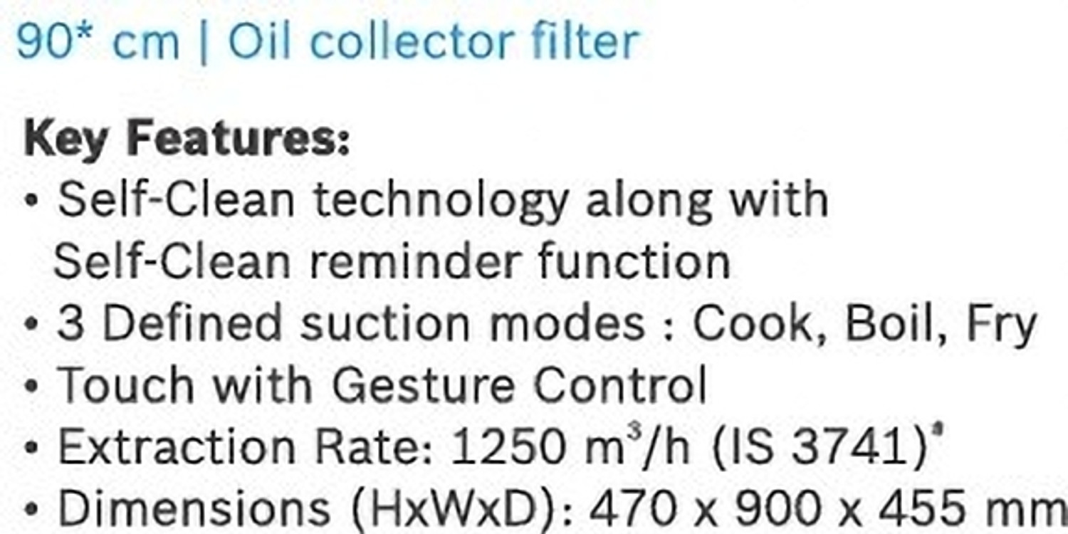 Image of BOSCH DWA98IJ60I Auto Clean Wall Mounted ISI CERTIFIED - BLACK 1200 CMH Chimney
