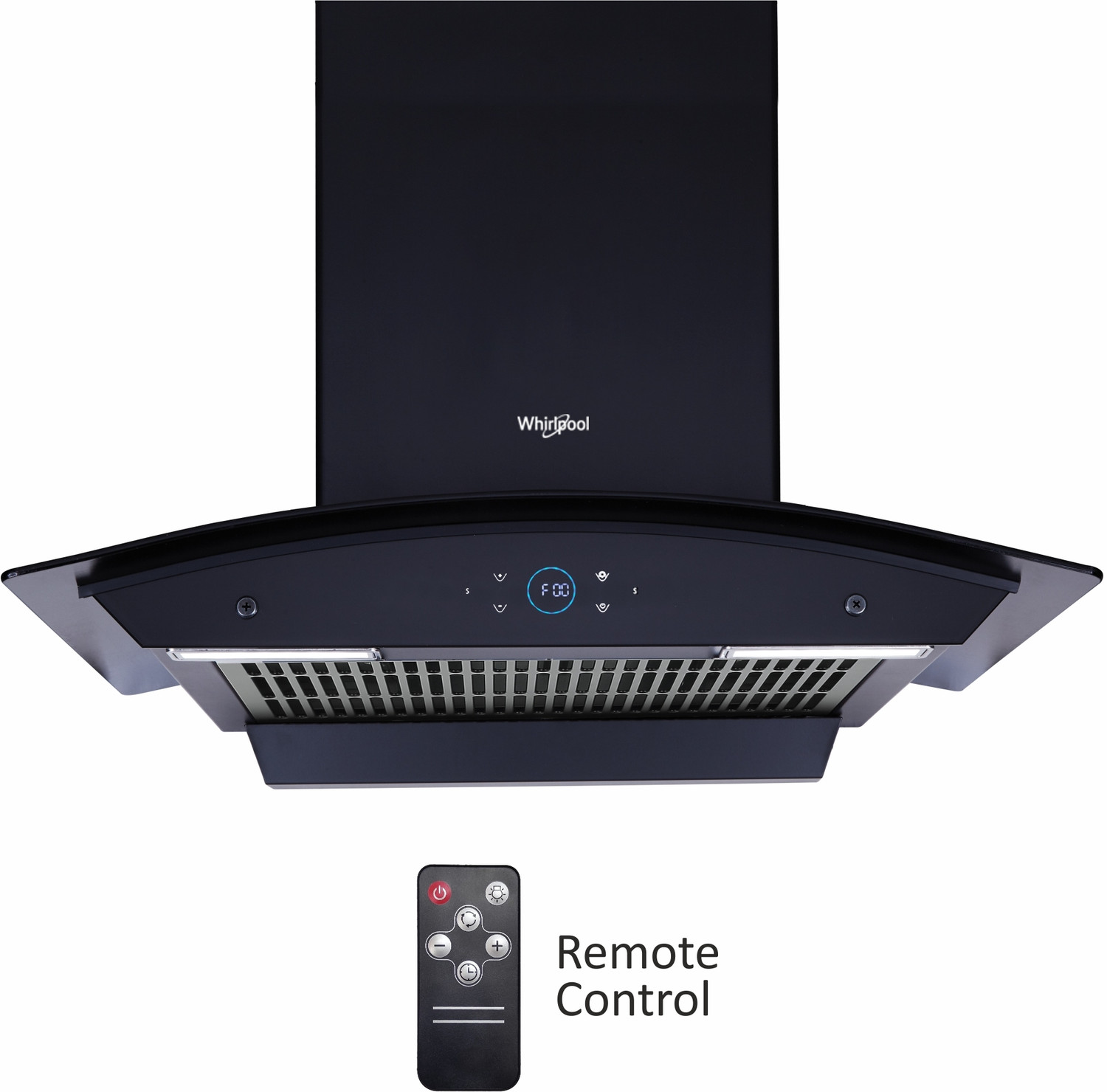 Image of Whirlpool SMARTSENSE ZEN CGFL 604 HAC BLDC BK HOOD 1425 CMH 60 cm Curved Glass 60 cm | BLDC Motor| Smart-Sense Speed Control |Heat Autoclean| Gesture Control|Filterless| Powerful Suction | Low Noise Auto Clean Chimney