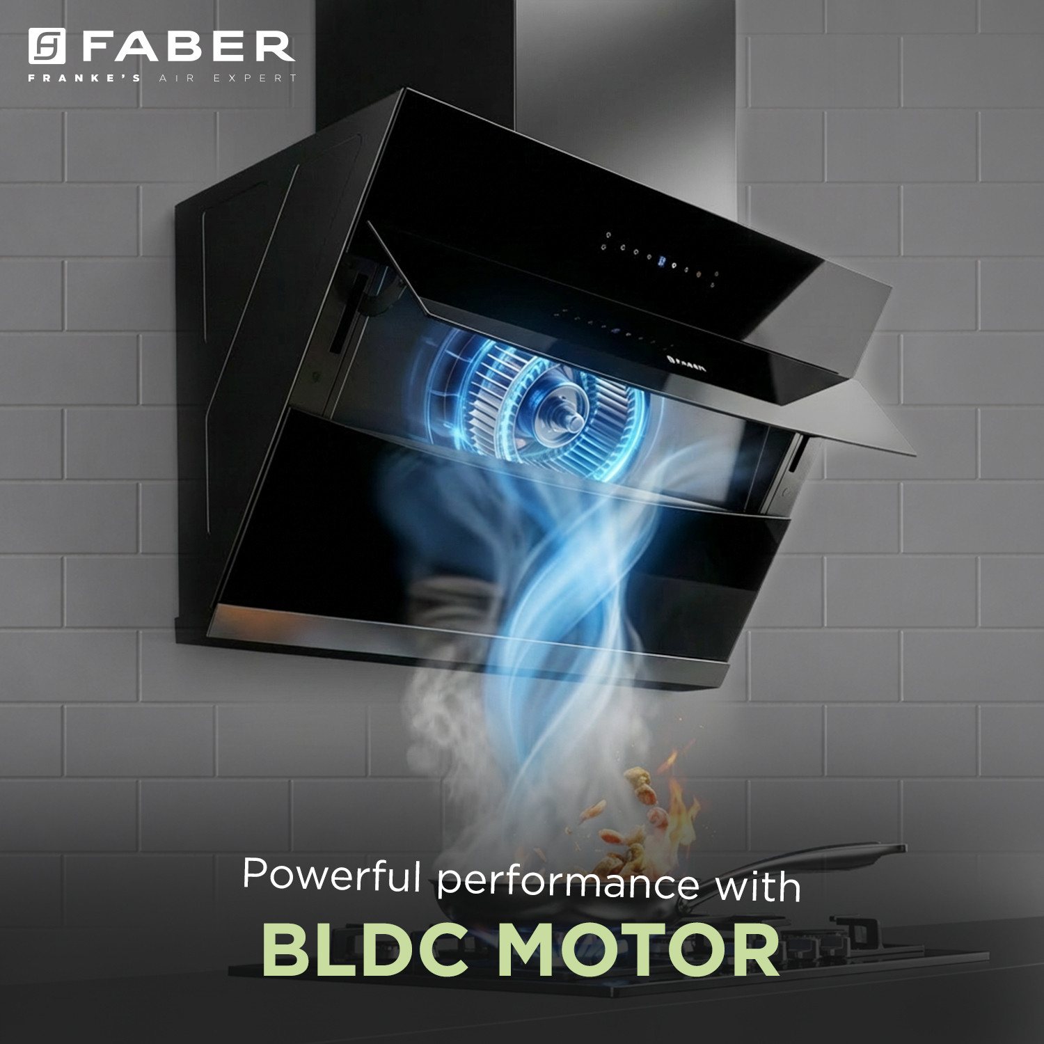 Image of FABER Bolt 90cm 1800m /hr BLDC Chimney with Steam Clean and Powerful Suction 1800 CMH 90 cm Auto Clean Chimney