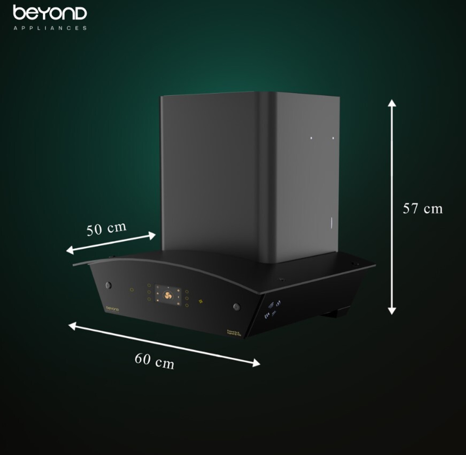 Image of Beyond Appliances Arista 60cm Smart Chimney 1408 CMH 60 cm Filterless |Motion Sensor & Speakers | Touch Control | Radio | Whistle Counter |AI Chimney Auto Clean Chimney