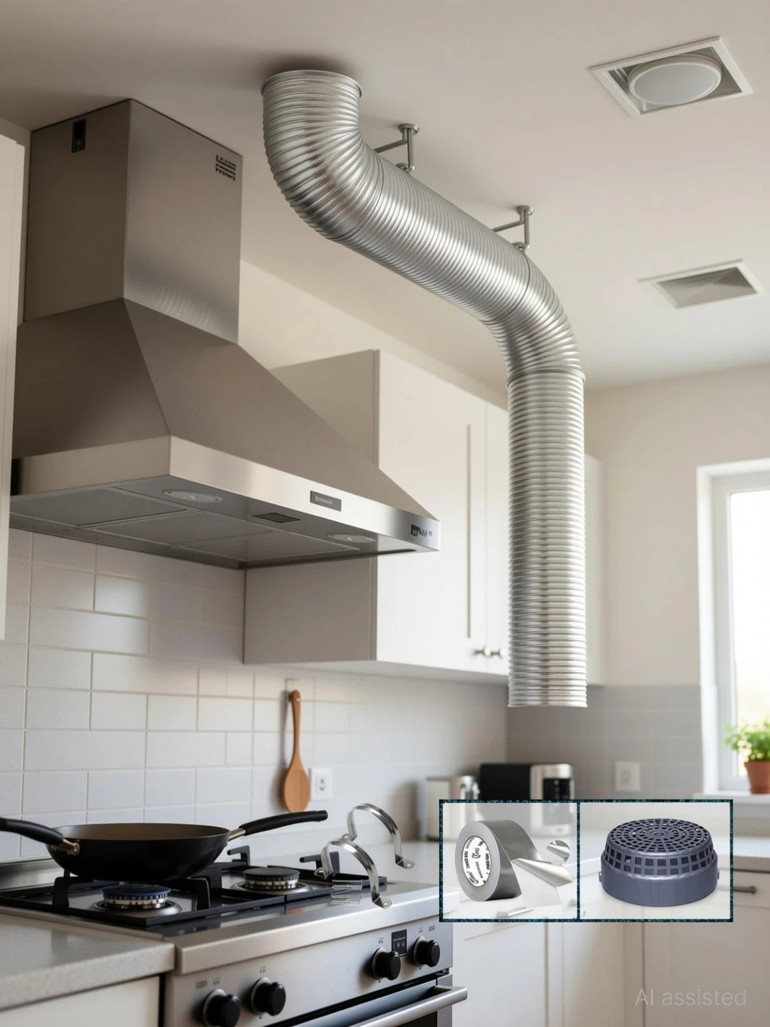 Image of BLOWHOT 6 Inch Flexible Duct Pipe | Aluminium Hose Pipe | Chimney Exhaust Pipe for 1200 CMH 60 cm Chimney