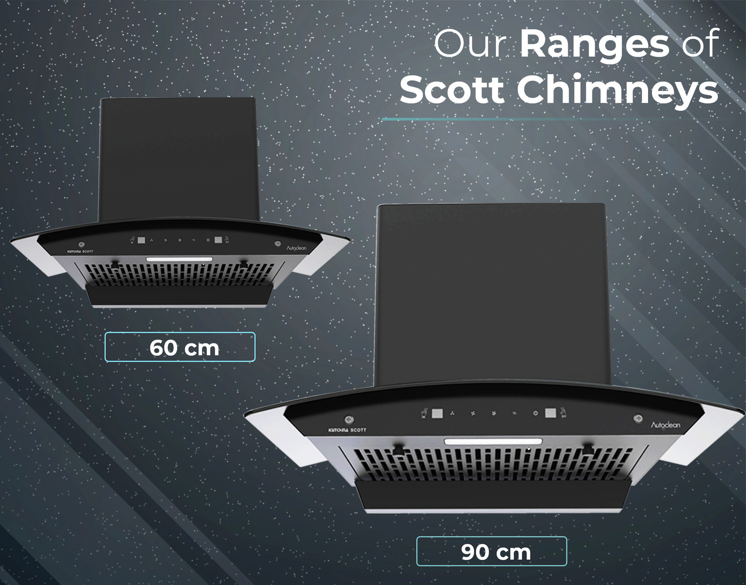 Image of Kutchina Scott 90 Auto Clean Wall Mounted Black 1200 CMH Chimney