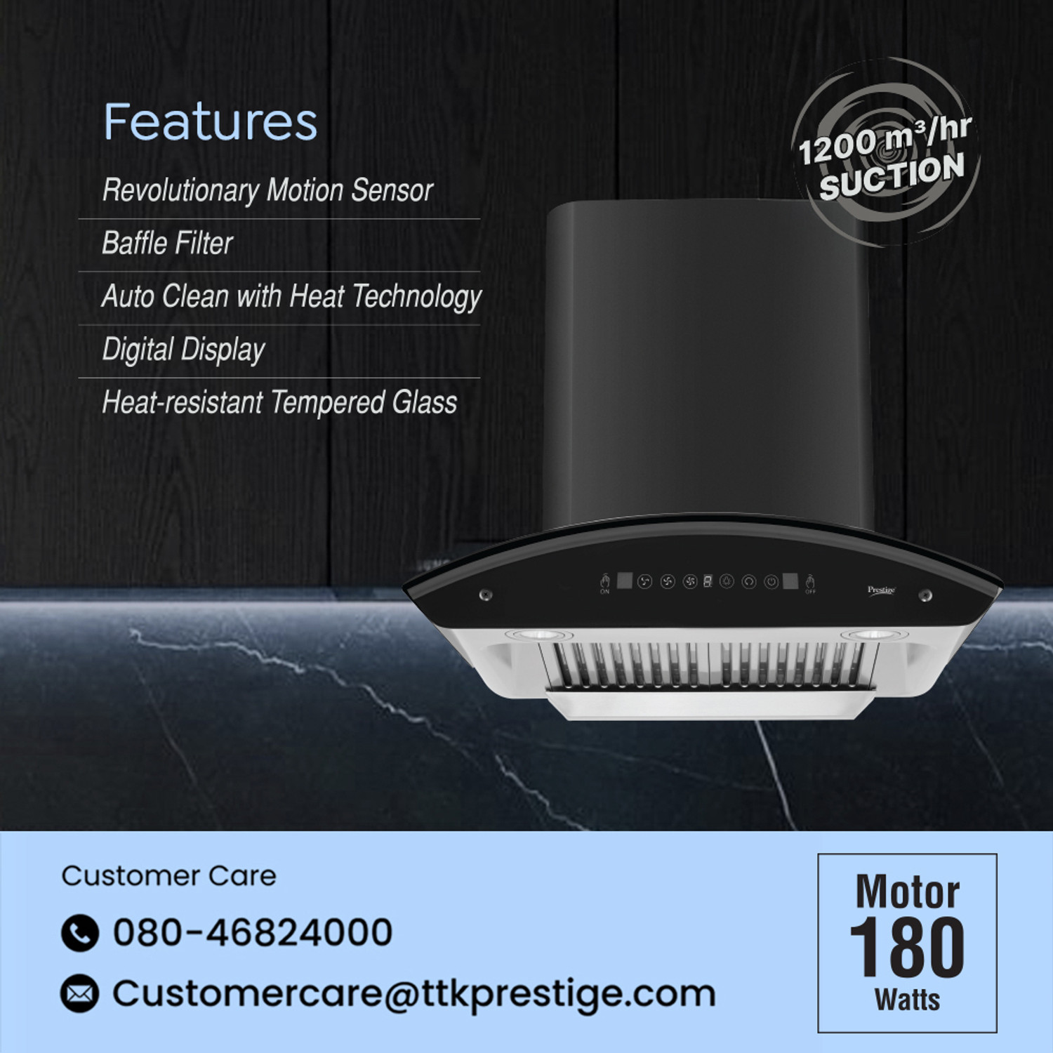 Image of Prestige 42331 1200 CMH 60 cm Auto Clean Chimney