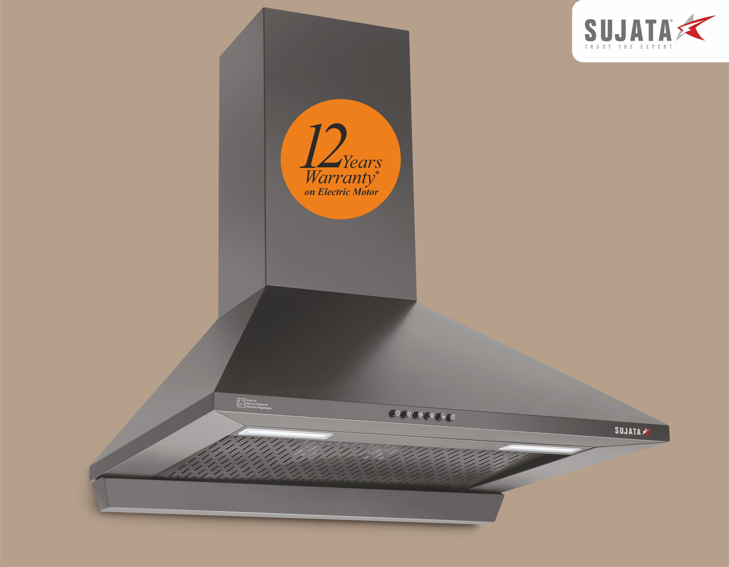 Image of SUJATA ONYX 1250 CMH 60 cm Auto Clean Chimney