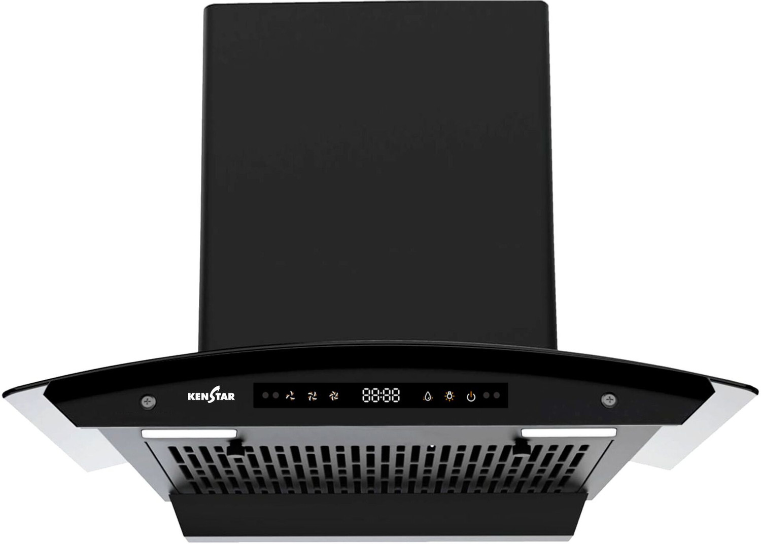 Image of Kenstar Breath Pro 60 1500 CMH 60 cm | BLDC Motor | Curved Glass | Filterless | 9 Speed Motion Sensor with Touch Controls | Powerful Suction | Outer Oil Collector| Energy Saving LED Lights | Auto Clean Chimney