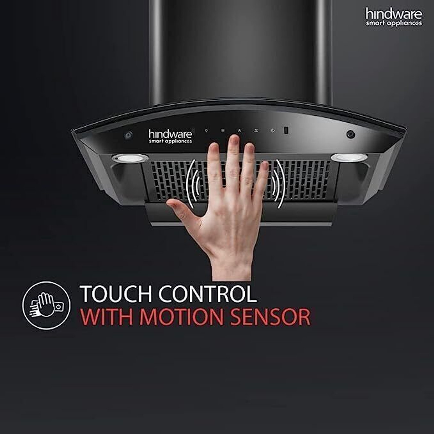 Image of Hindware Divina Black 60 cm Auto Clean Wall Mounted Black 1200 CMH Chimney