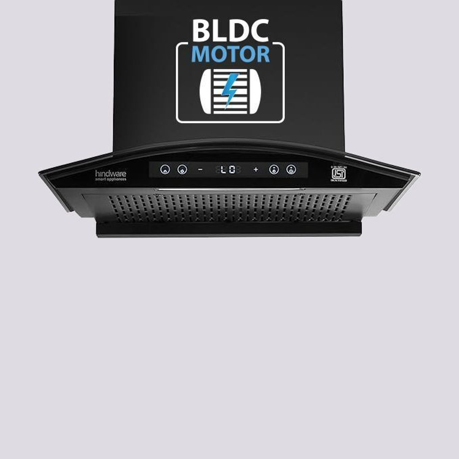 Image of Hindware Smart Appliances Ripple Neo BLDC 60 IN 1400 CMH 60 cm | Curved | Filterless | Touch Control | Motion Sensor | Energy Efficient LED Light | Powerful Suction | Auto Clean Chimney