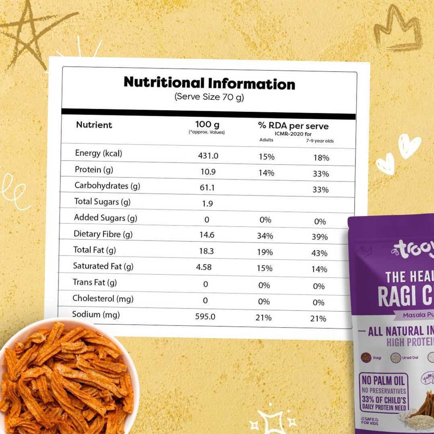 Troovy High Protein Mixed Pack Chips Pack of 6 · 70 g (420 g total) - Image 5
