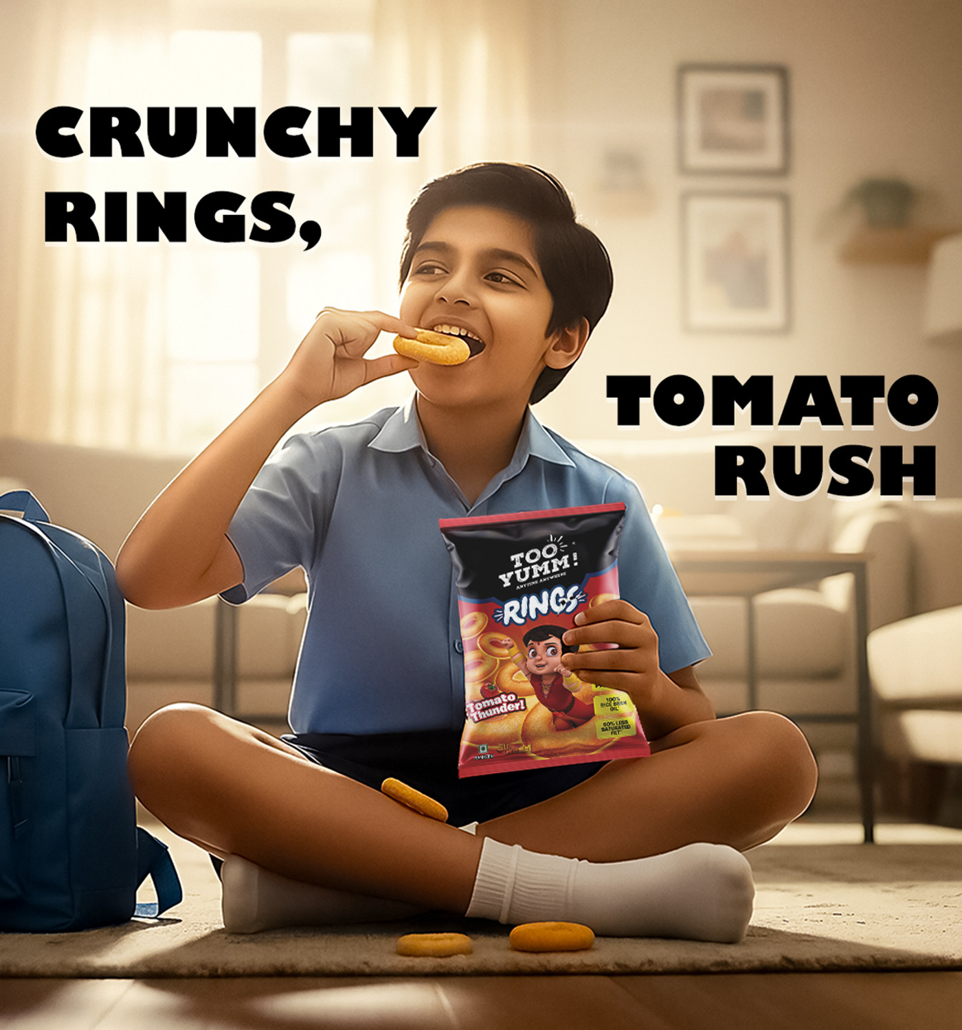Image of Too Yumm! Tomato Thunder Rings, Marvelous Tangy Blast, Crunchy & Spicy Chips