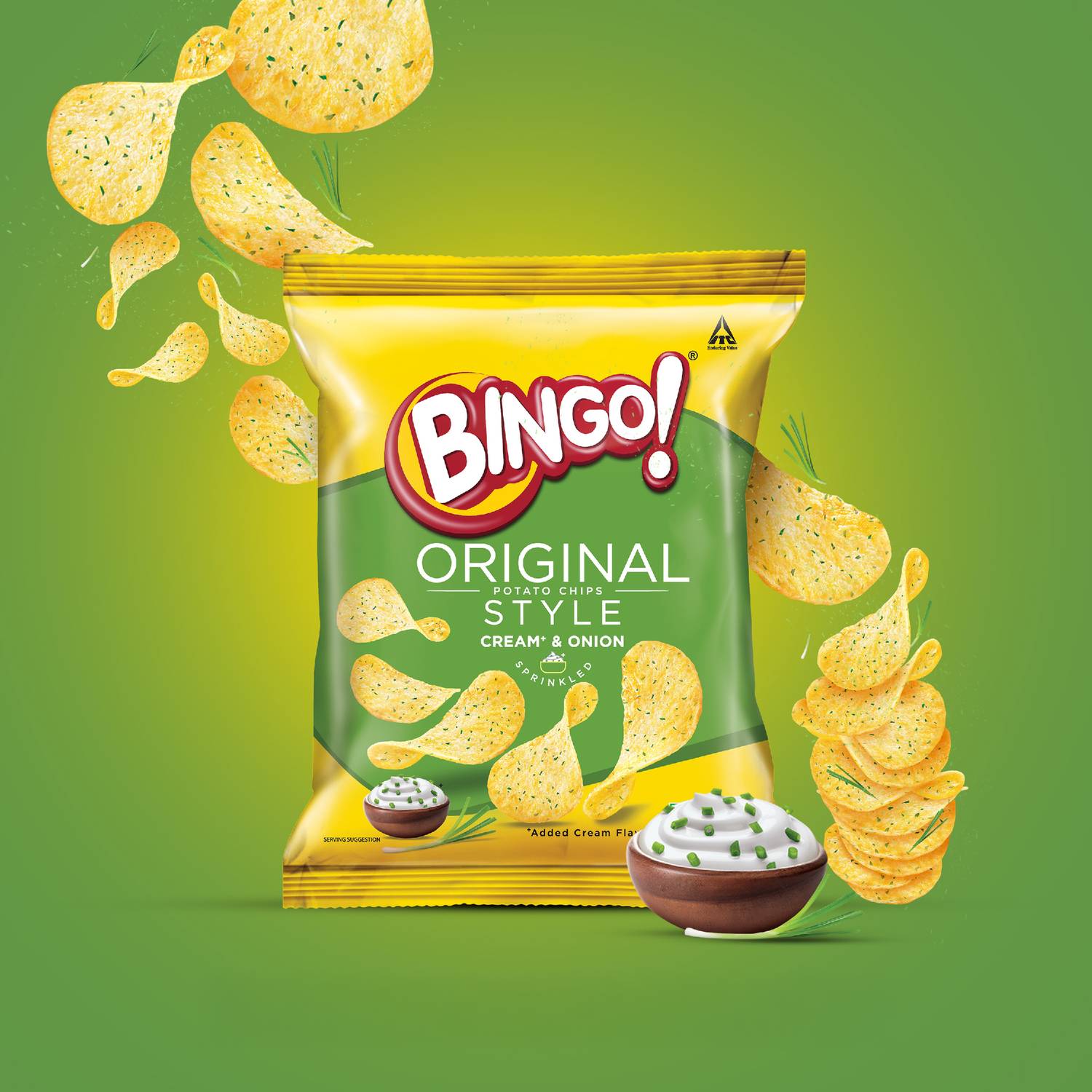 Bingo Original Style Cream And Onion Potato Chips