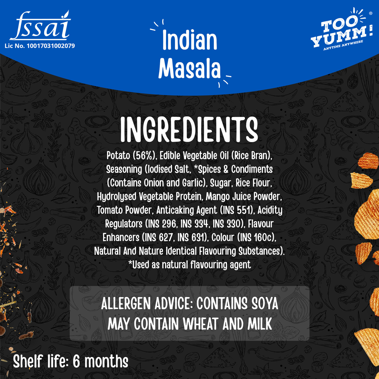 Image of Too Yumm! Potato - Indian Masala Chips