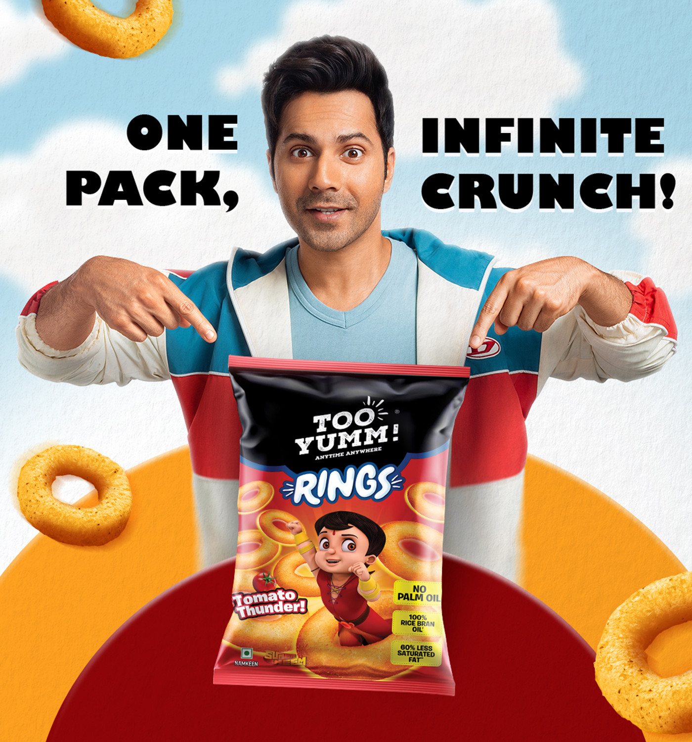 Image of Too Yumm! Tomato Thunder Rings, Marvelous Tangy Blast, Crunchy & Spicy Chips