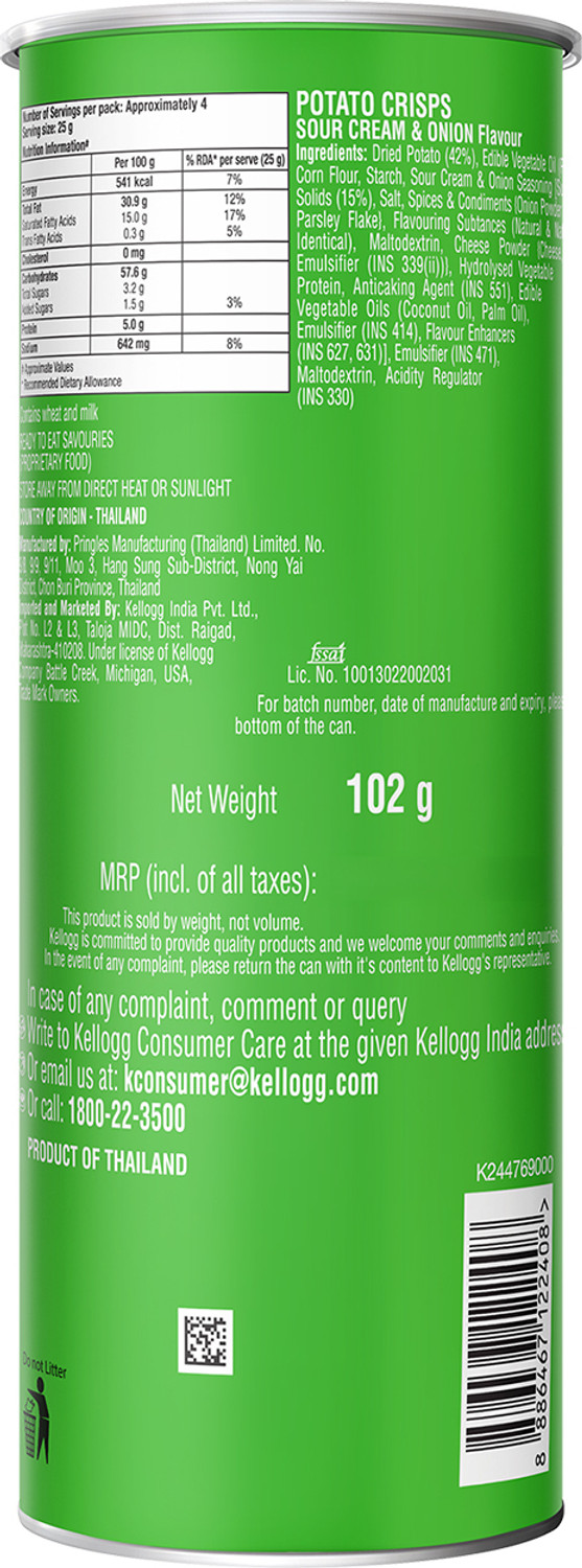 Image of Pringles Sour Cream and Onion Chips