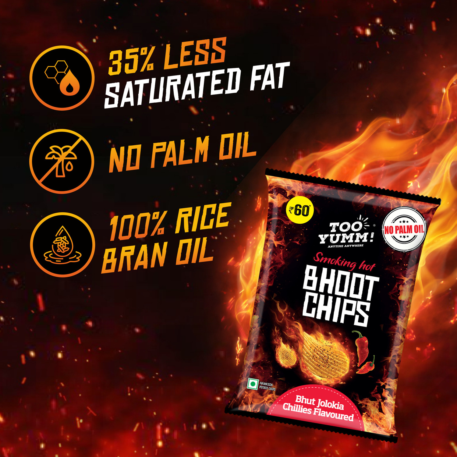 Image of Too Yumm! Smoking Hot Bhoot Potato Chips