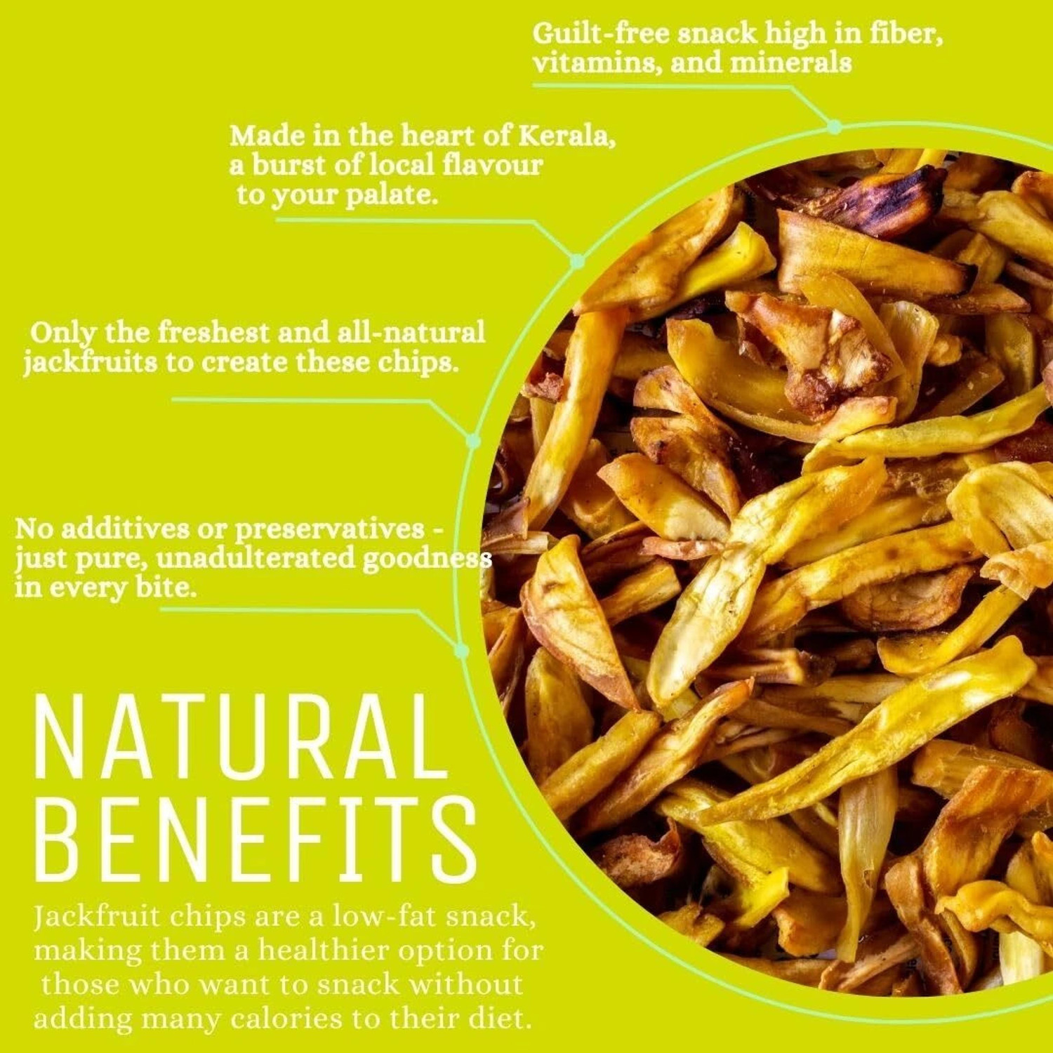 Image of FLAVORS OF KERALA Premium Kerala Jackfruit Chips | Crispy, Tasty, Namkeen Snack Wafers Chips