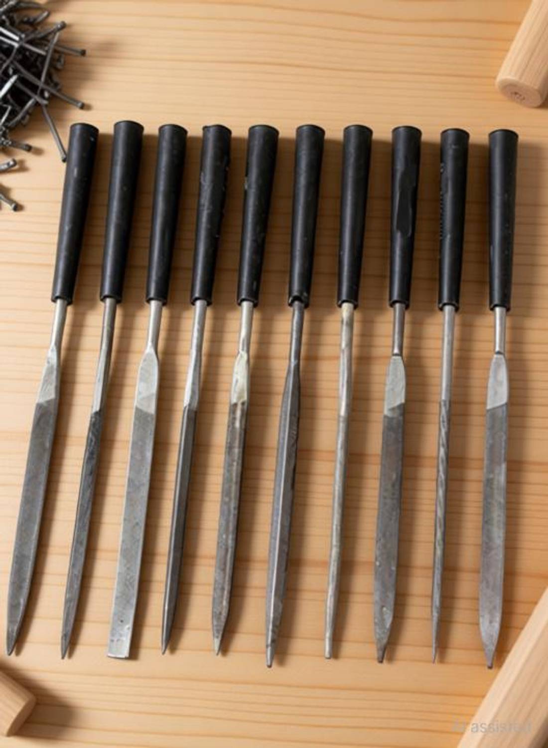 Buram 10Pcs Needle File Set Size 4x160cm Combination Chisel Set