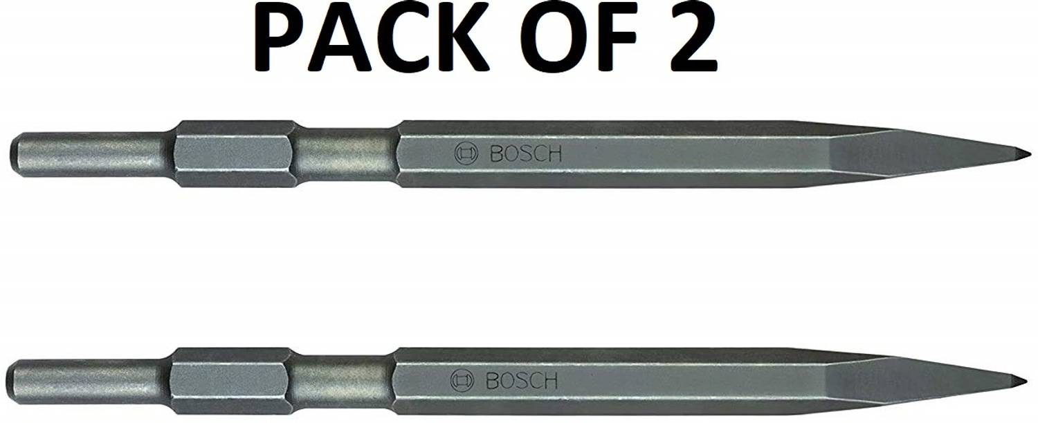 BOSCH 2608690350 Pointed Chisel with 17 mm Hex Shank (Diameter 19 mm) for 5 Kg Hammer Combination Chisel Set