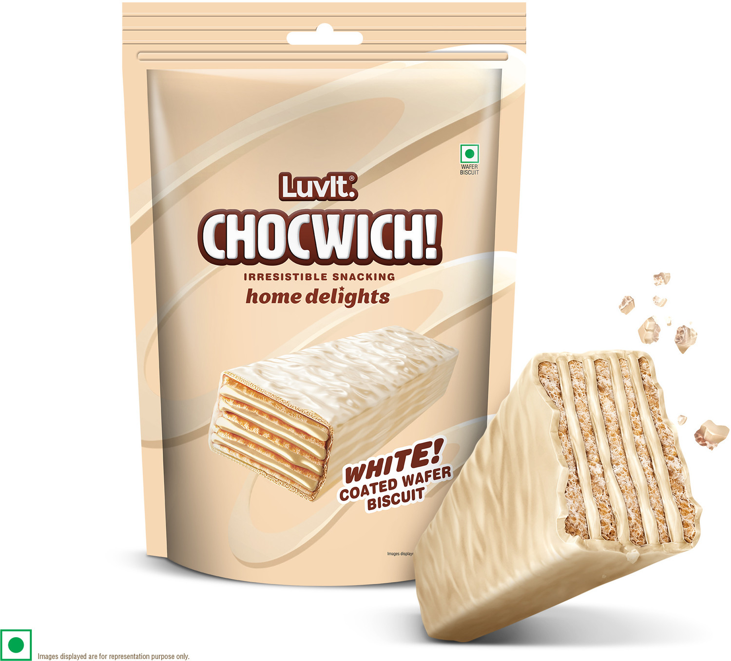 Image of LuvIt Chocwich White Home Delights Wafer Chocolates | Crunchy & Delicious | Homepack | Bar Gift Pack