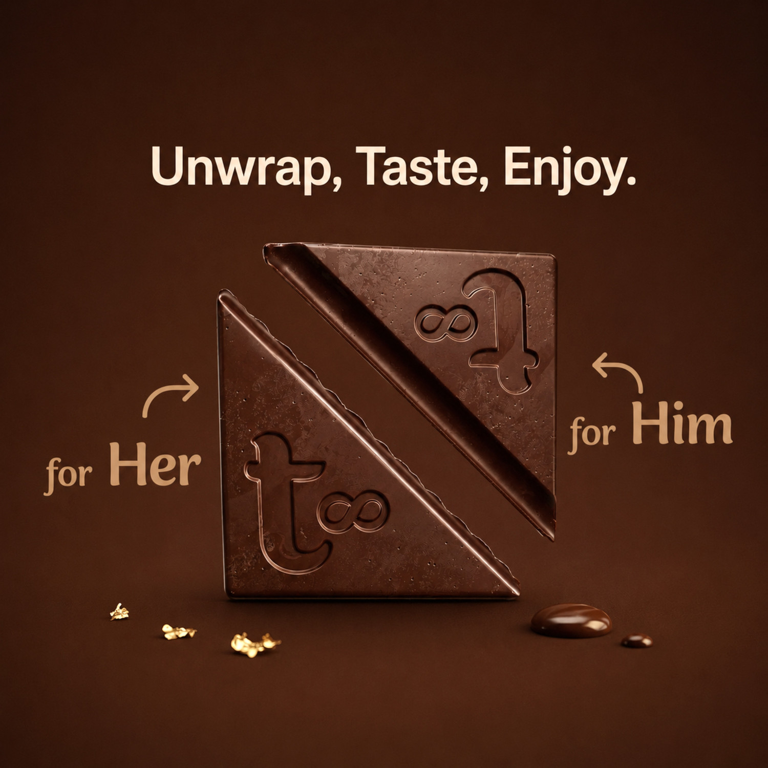 Image of Dark Tabs Chocolate for Couples | Romance Tab Chocolate for Mood Uplifting Men & Women Bar Gift Pack (20 g)