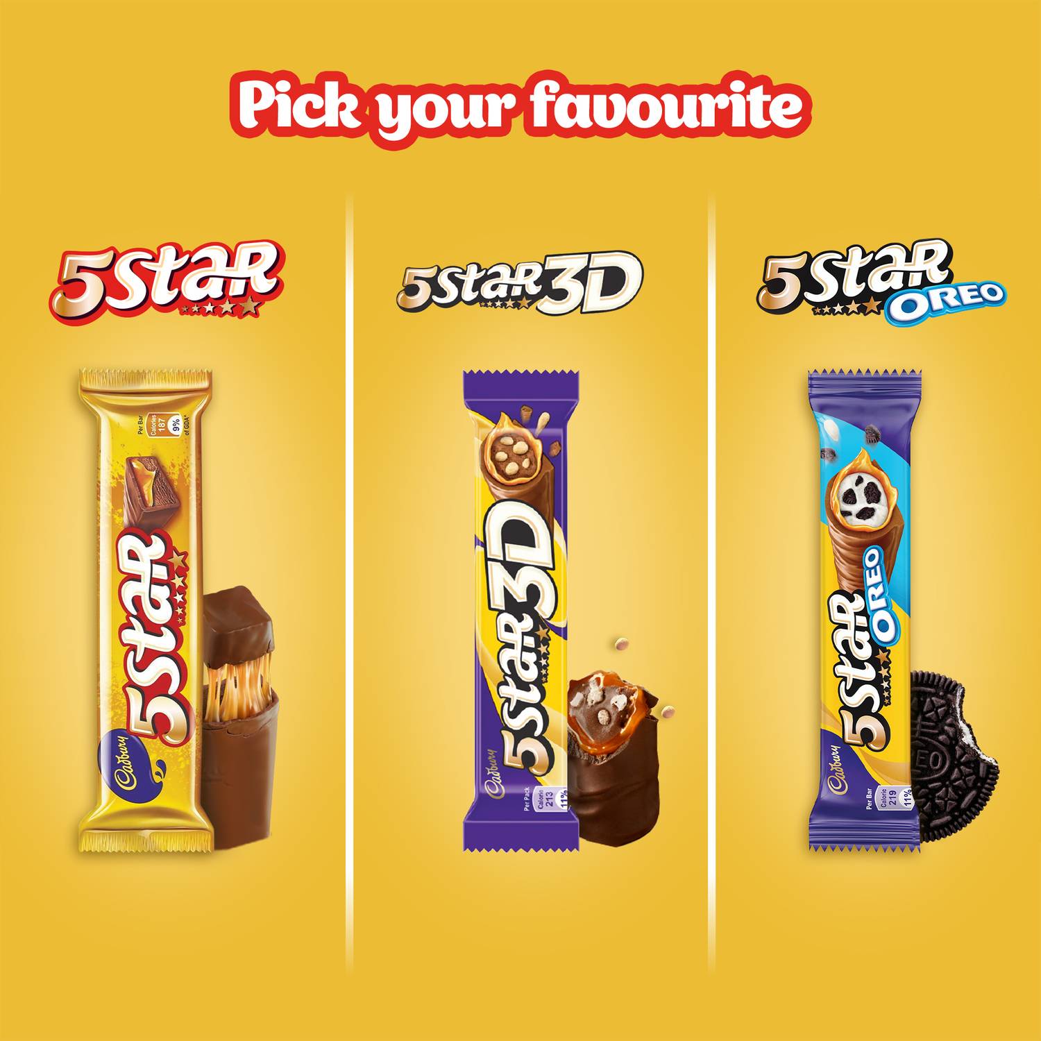 Cadbury 5 Star Chocolate Home Treat Bites (3 x 191.9 g)