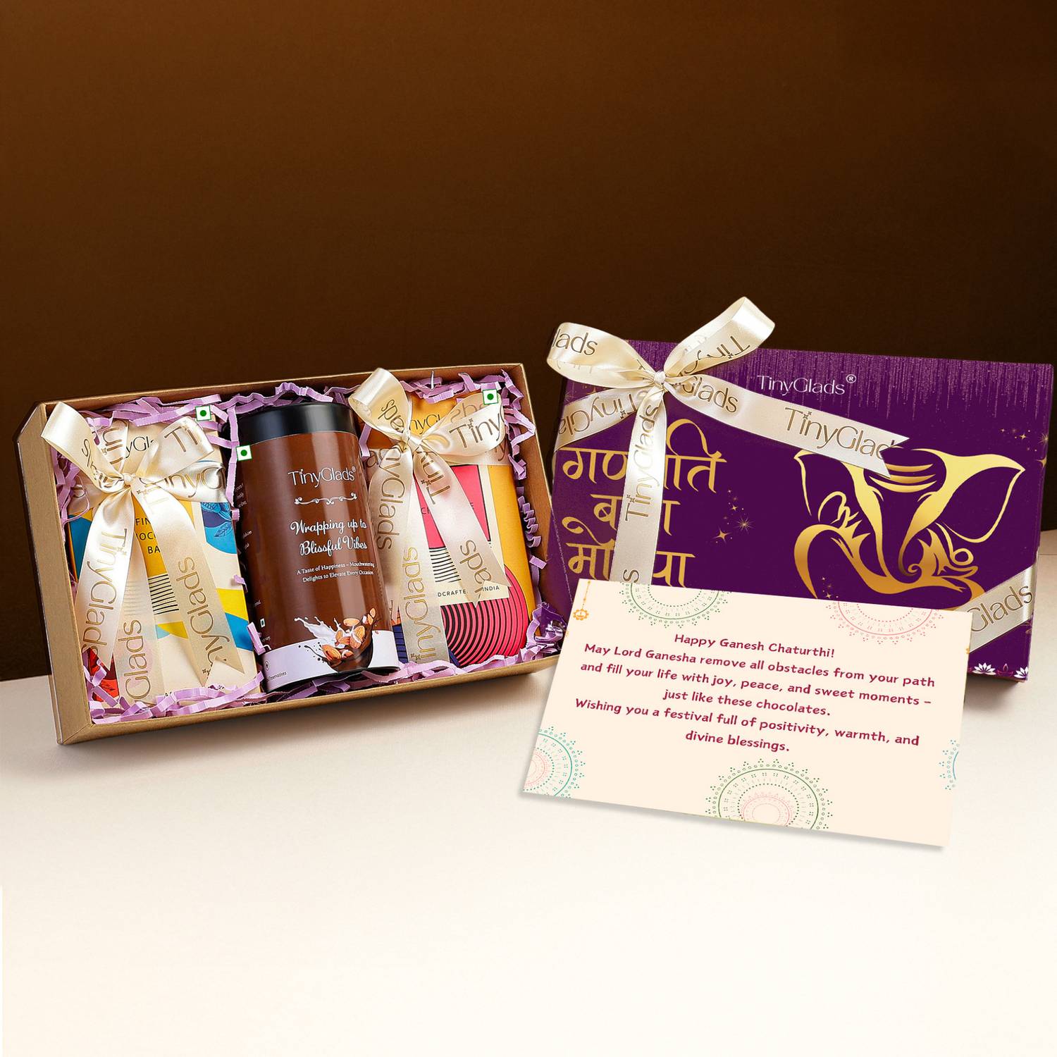 TinyGlads Festive prasad | 2 bars & jar combo for Bappa | 450 grams Bars, Truffles Gift Pack