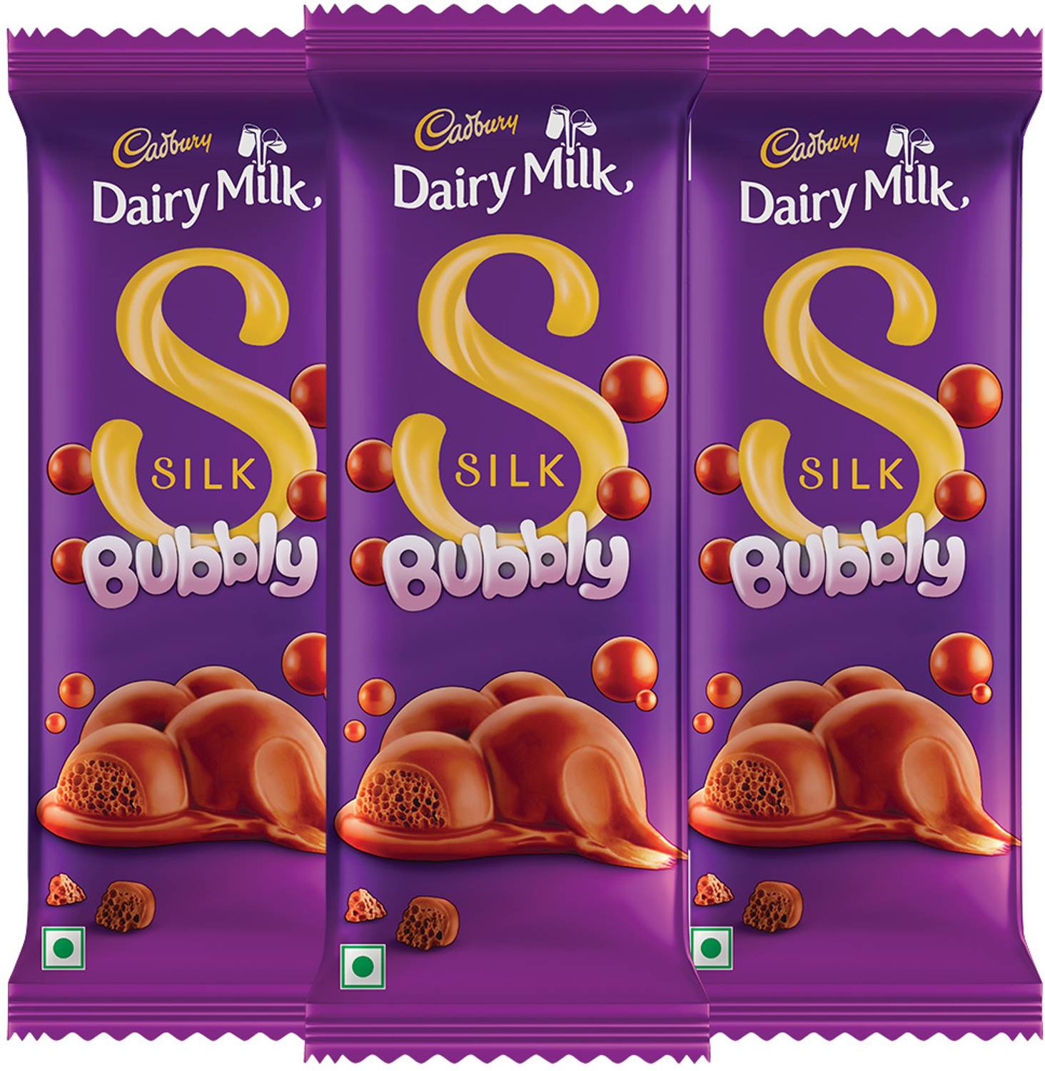 Cadbury Dairy Milk Silk Bubbly 336g Pack of 3 · 112 g (336 g total) - Image 1