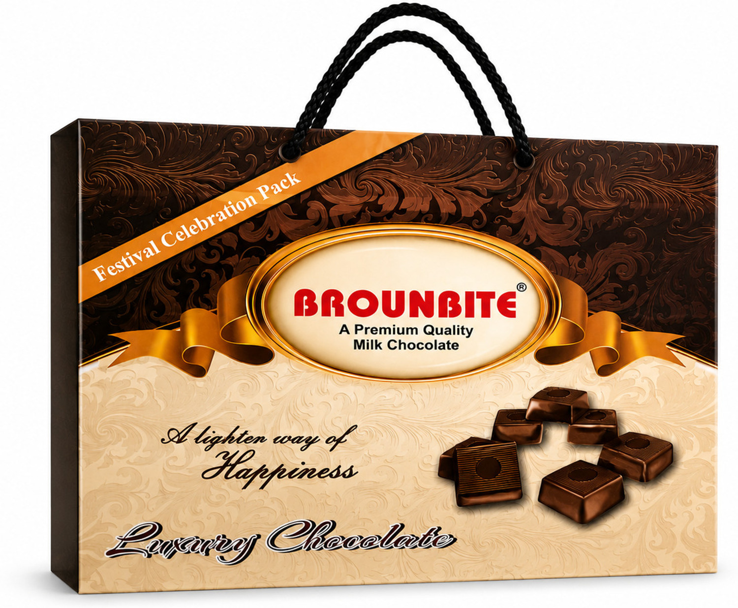 Image of BrounBite Milk Chocolate Pack of 12 Bar Gift Pack