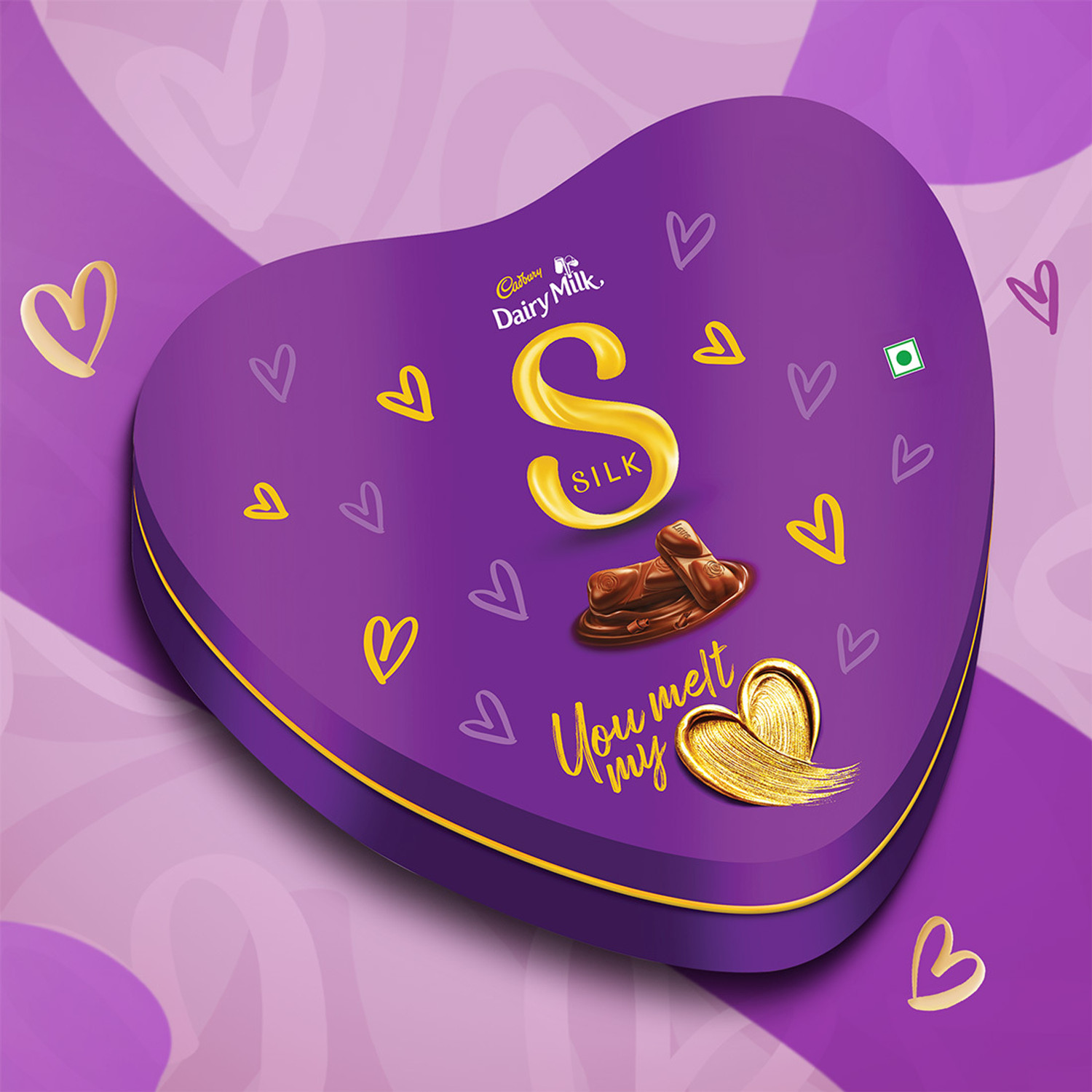 Image of Cadbury Dairy Milk Silk Heart Shaped Valentine's Gift Box Chocolate Bars