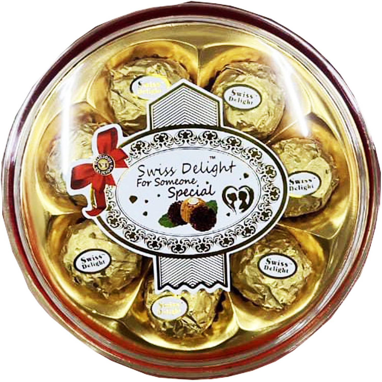 ASFOODS (Pack of 1) Golden Wrap Circle Shape Chocolate Rocher Milk Chocolate Gift Truffles Gift Pack