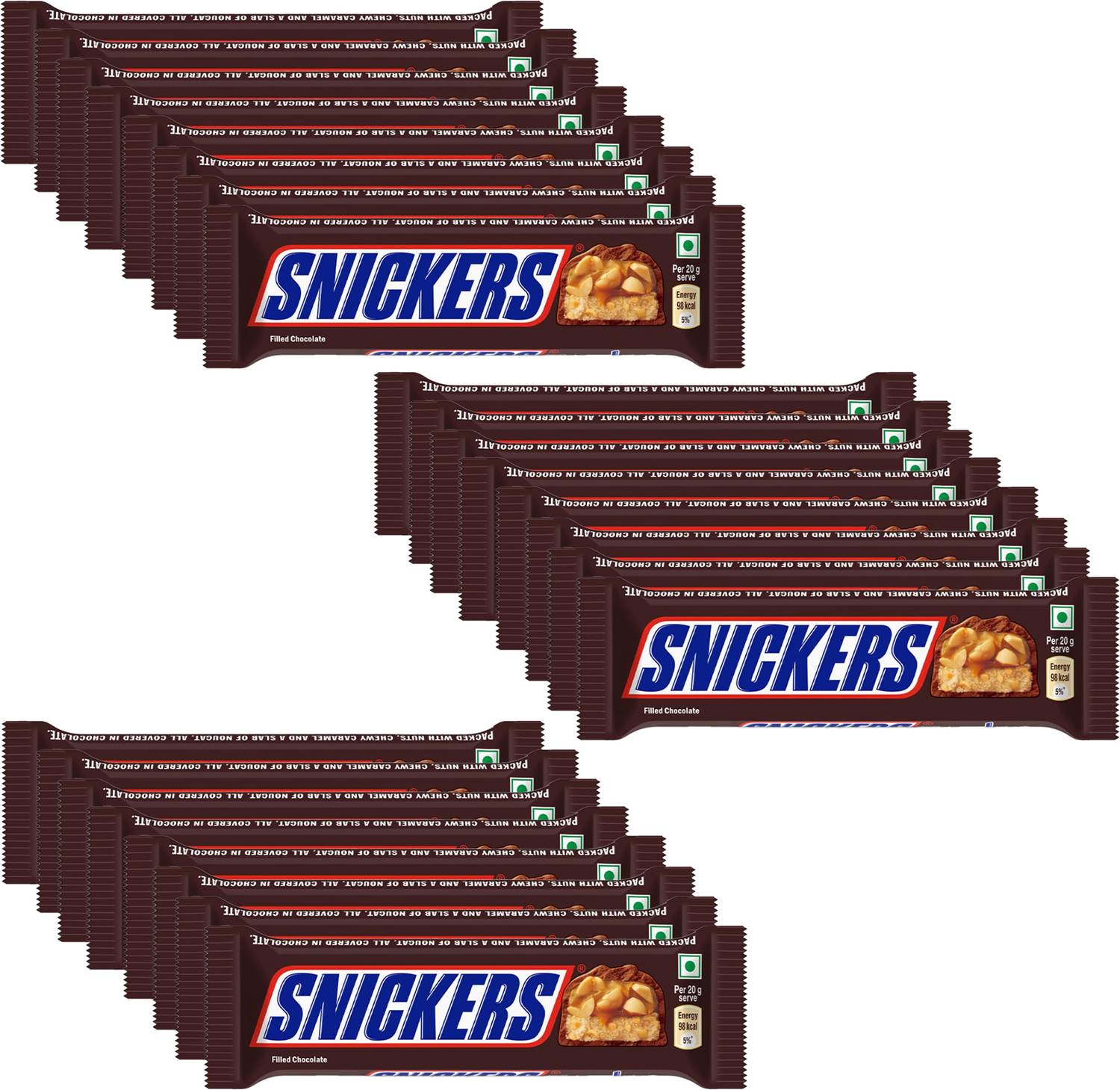 SNICKERS Peanut Filled Chocolate Bar Loaded with Peanuts, Nouga