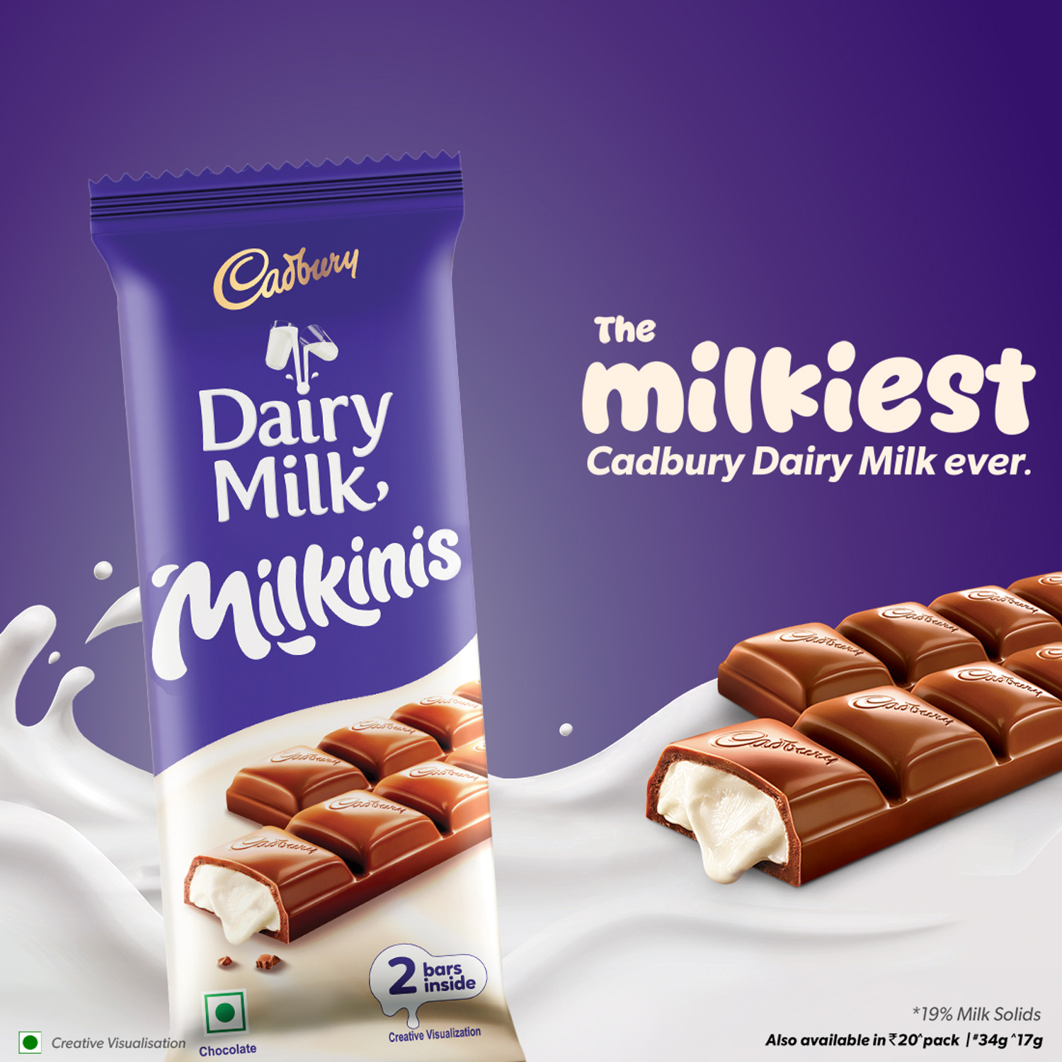 Image of Cadbury Dairy Milk Milkinis Chocolate Bar