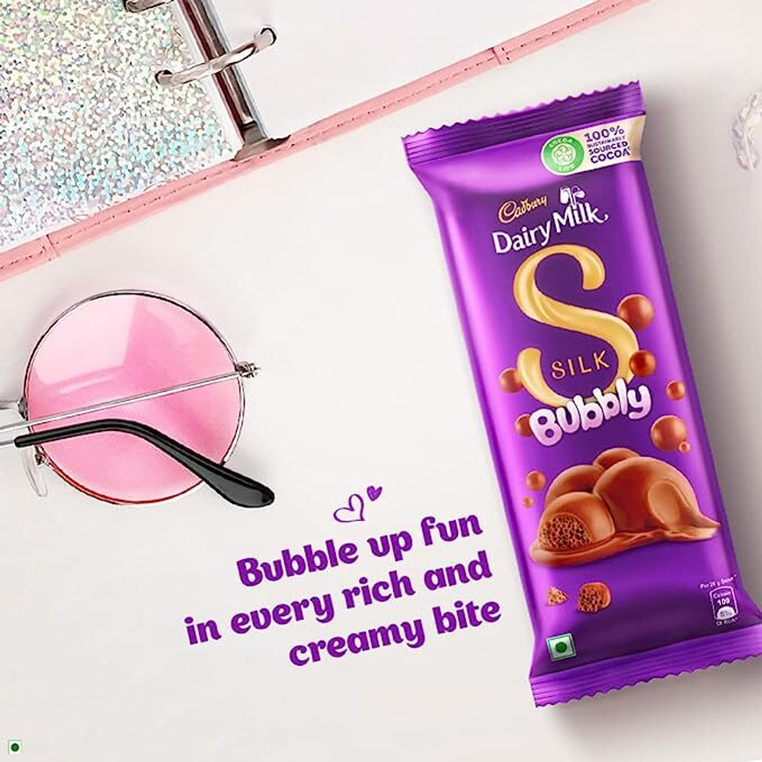 Image of Cadbury Dairy Milk Silk Bubbly Chocolate & Dairy Milk Silk Oreo Chocolate Bar (2 x 55 g)