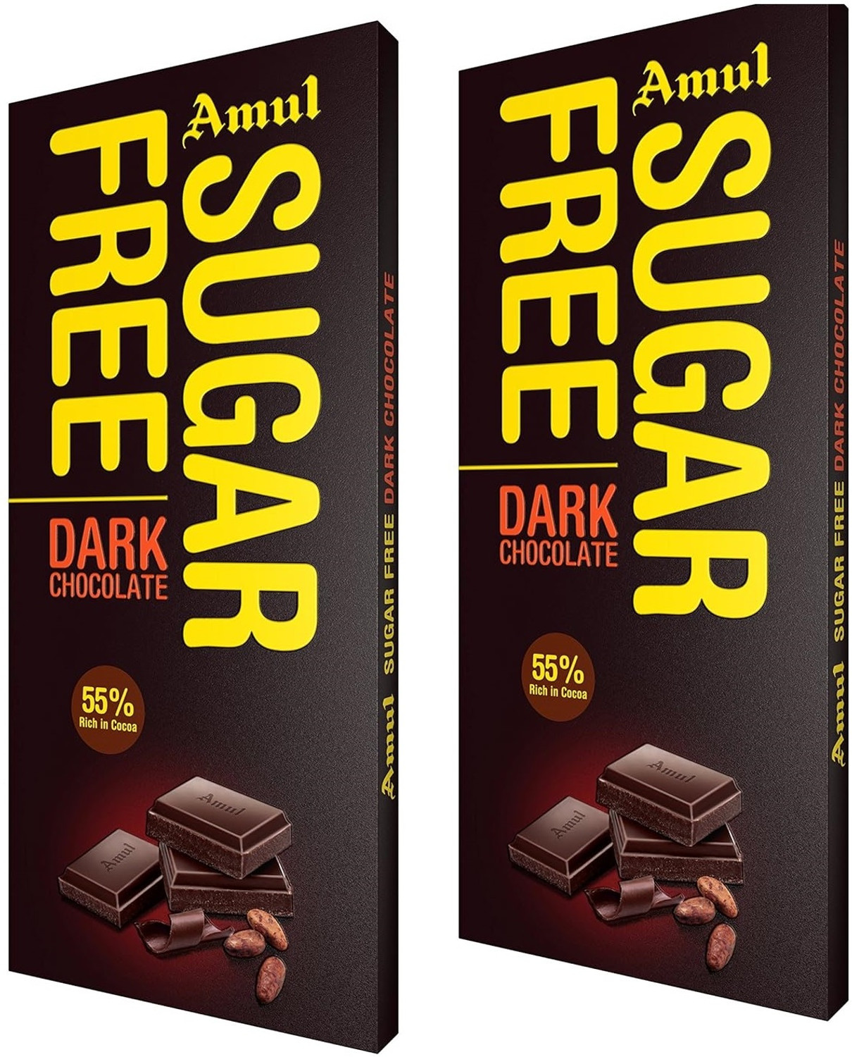 Image of Amul SUGARFREE Dark Chocolate 55% RICH IN COCOA Bar