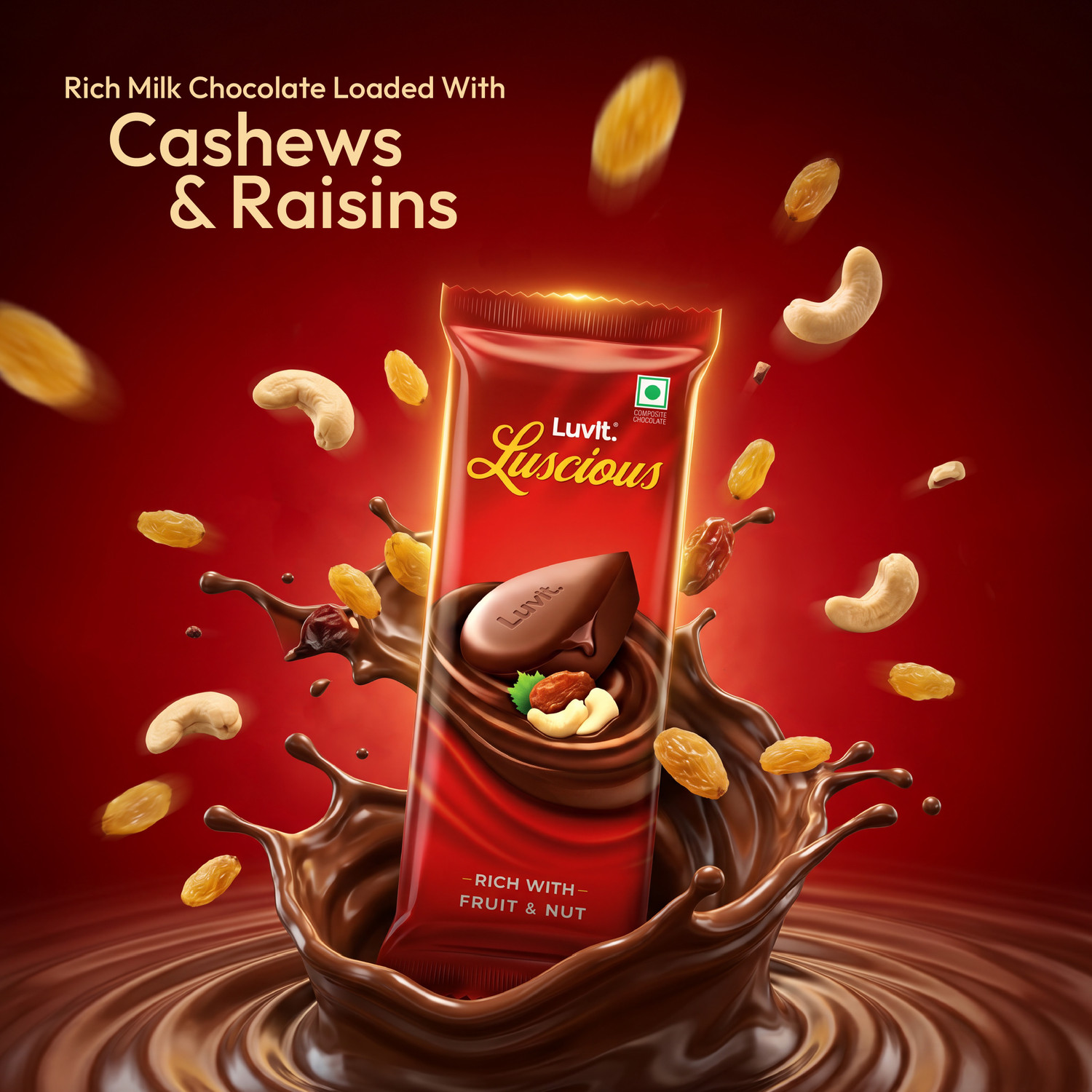 Image of LuvIt Luscious Fruit & Nut Chocolate | Multipack | Deliciously Smooth | Bar Gift Pack