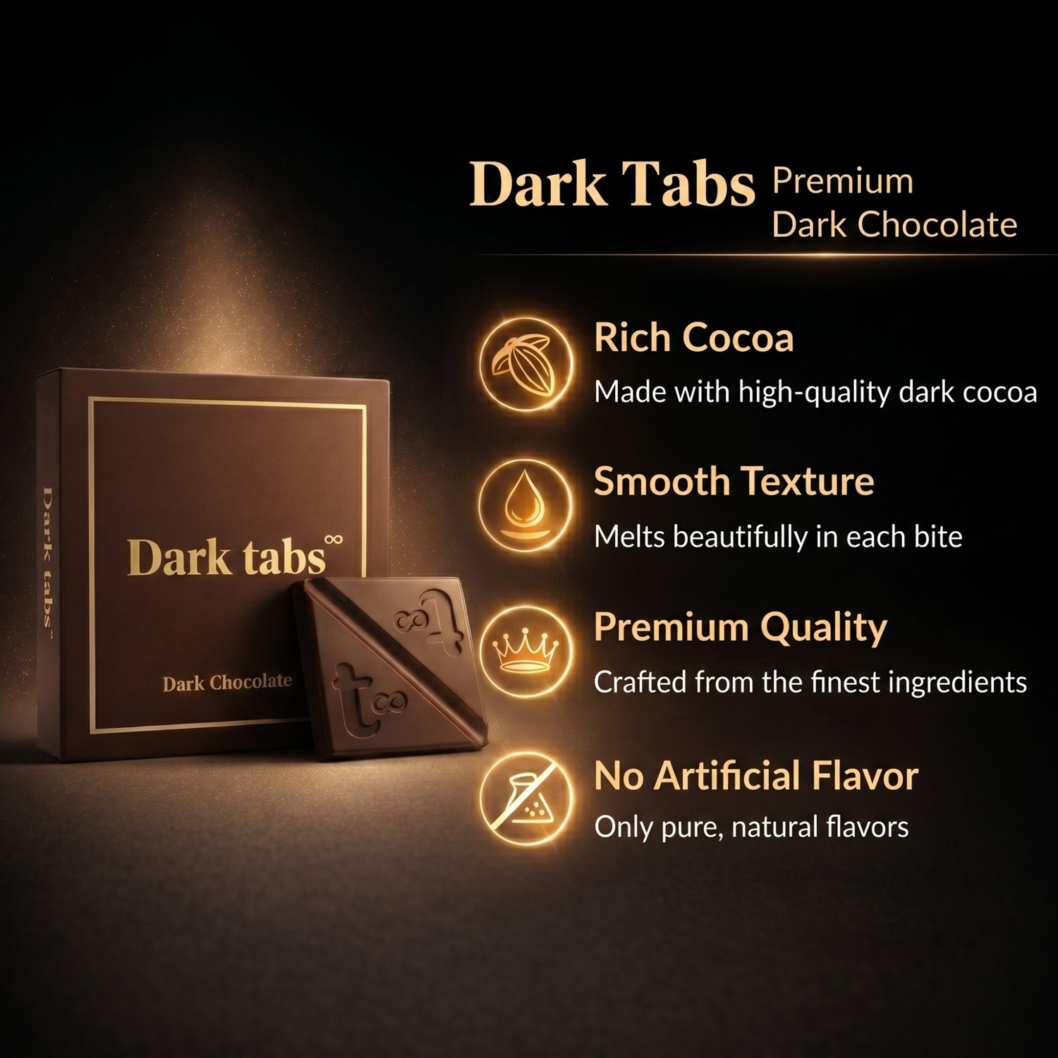 Image of Dark Tabs Chocolate for Couples | Romance Tab Chocolate for Mood Uplifting Men & Women Bar Gift Pack (20 g)