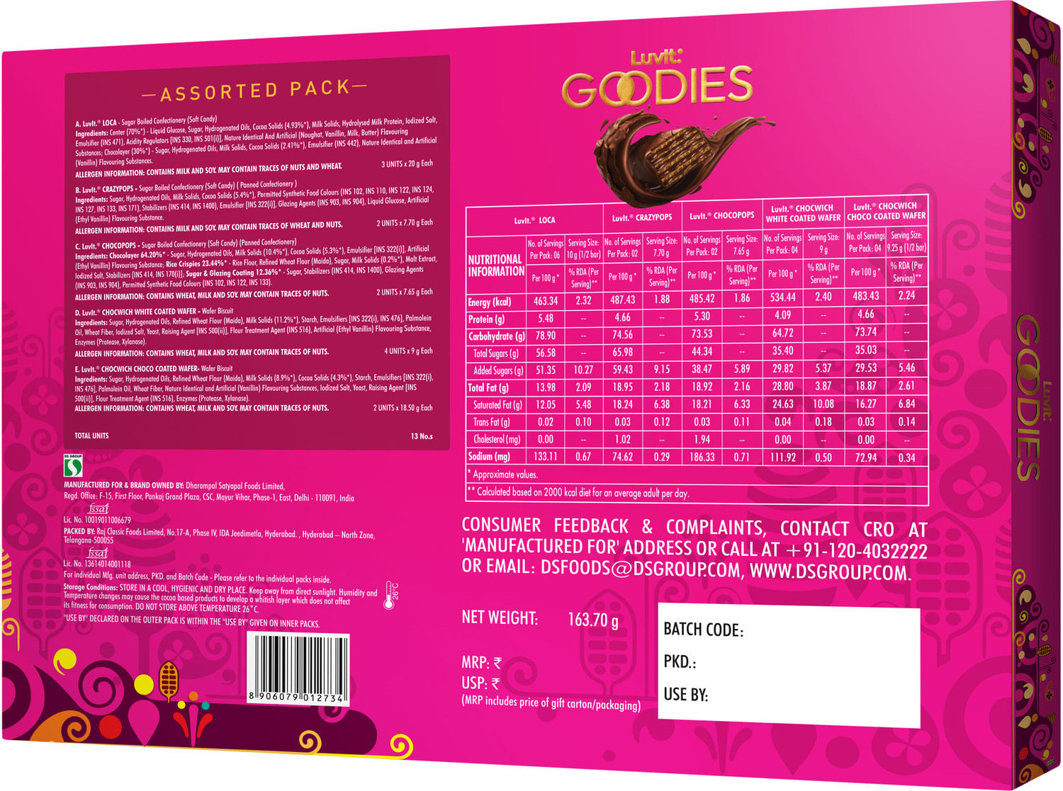 Image of LuvIt Goodies Chocolates Treat Gift Pack | For Birthday, Rakhi, Diwali Occasions | Truffles Gift Pack