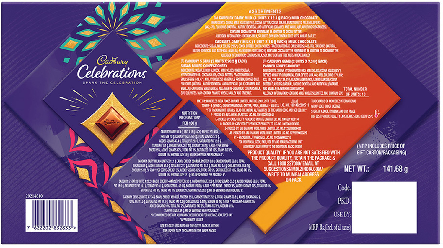 Image of Cadbury Celebrations Assorted Chocolate Gift Pack Bar Gift Pack