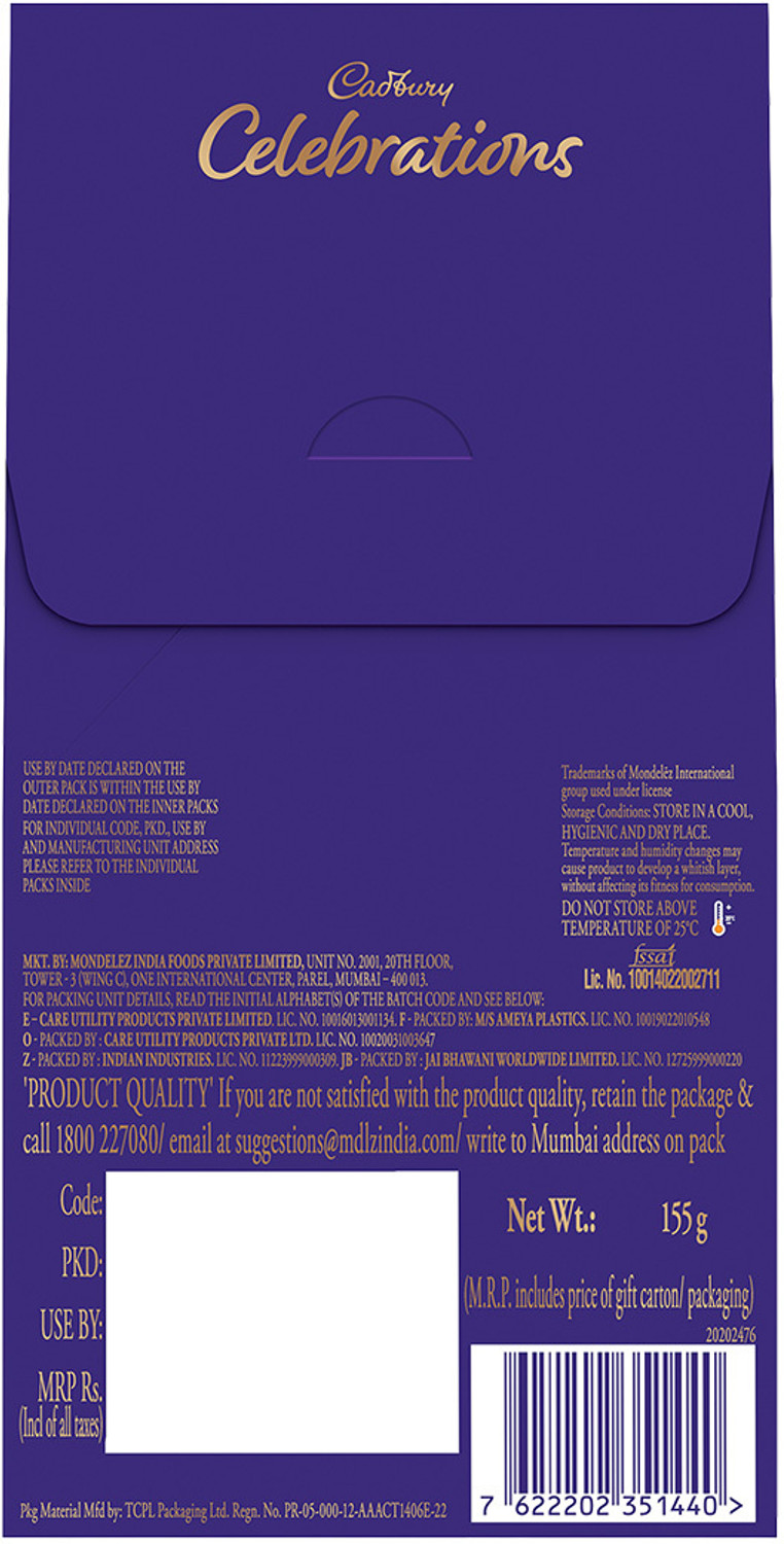 Image of Cadbury Celebrations Premium Selections Chocolate Pack Bars