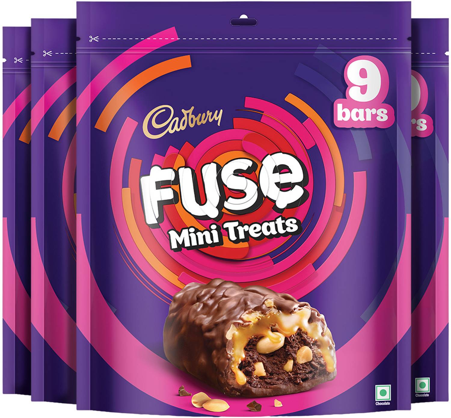 Cadbury Fuse Peanut & Caramel Filled Mini Treats Chocolate Bites Rs. 215 - Flipkart