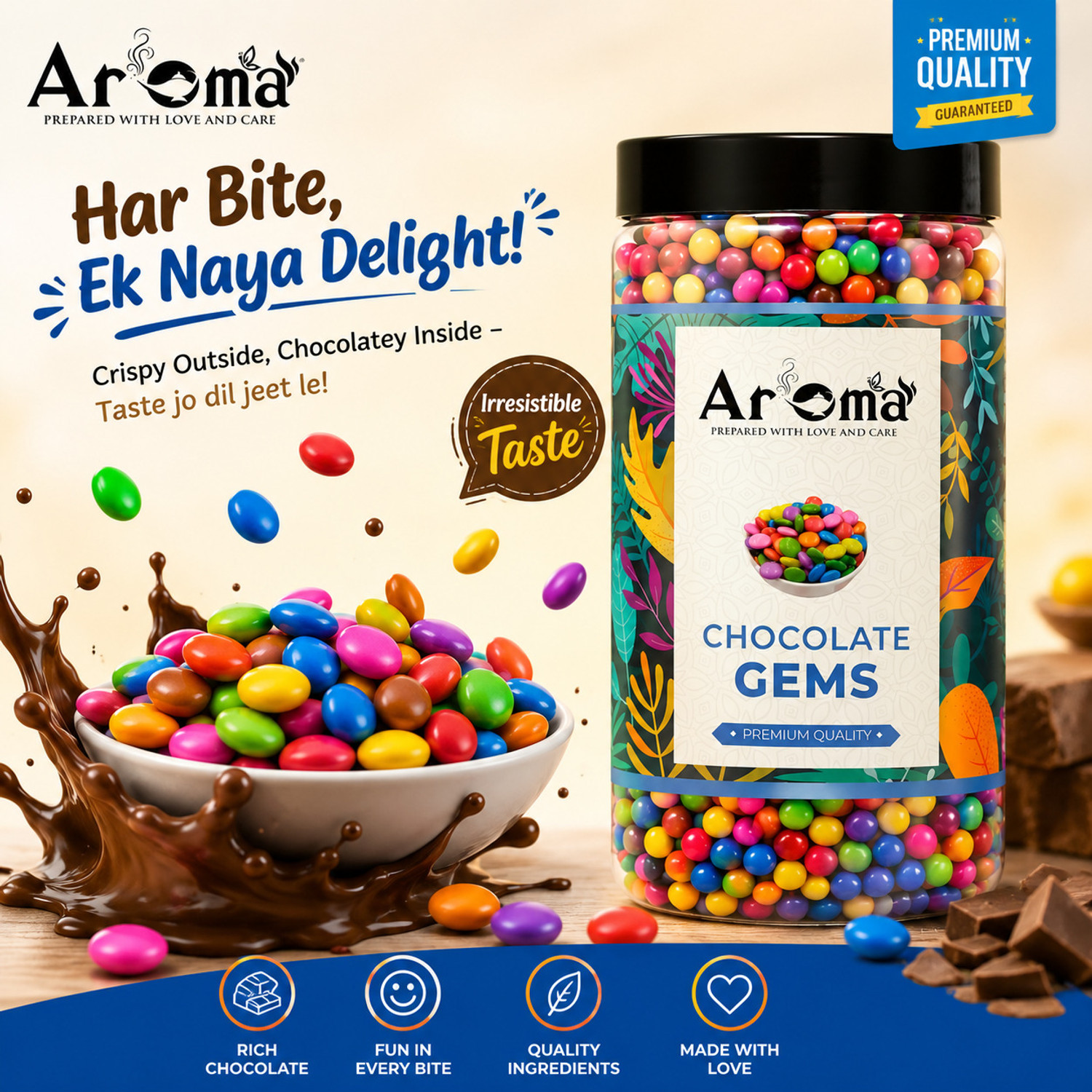 Image of Aroma Colorful Chocolate Gems Buttons Gift Pack