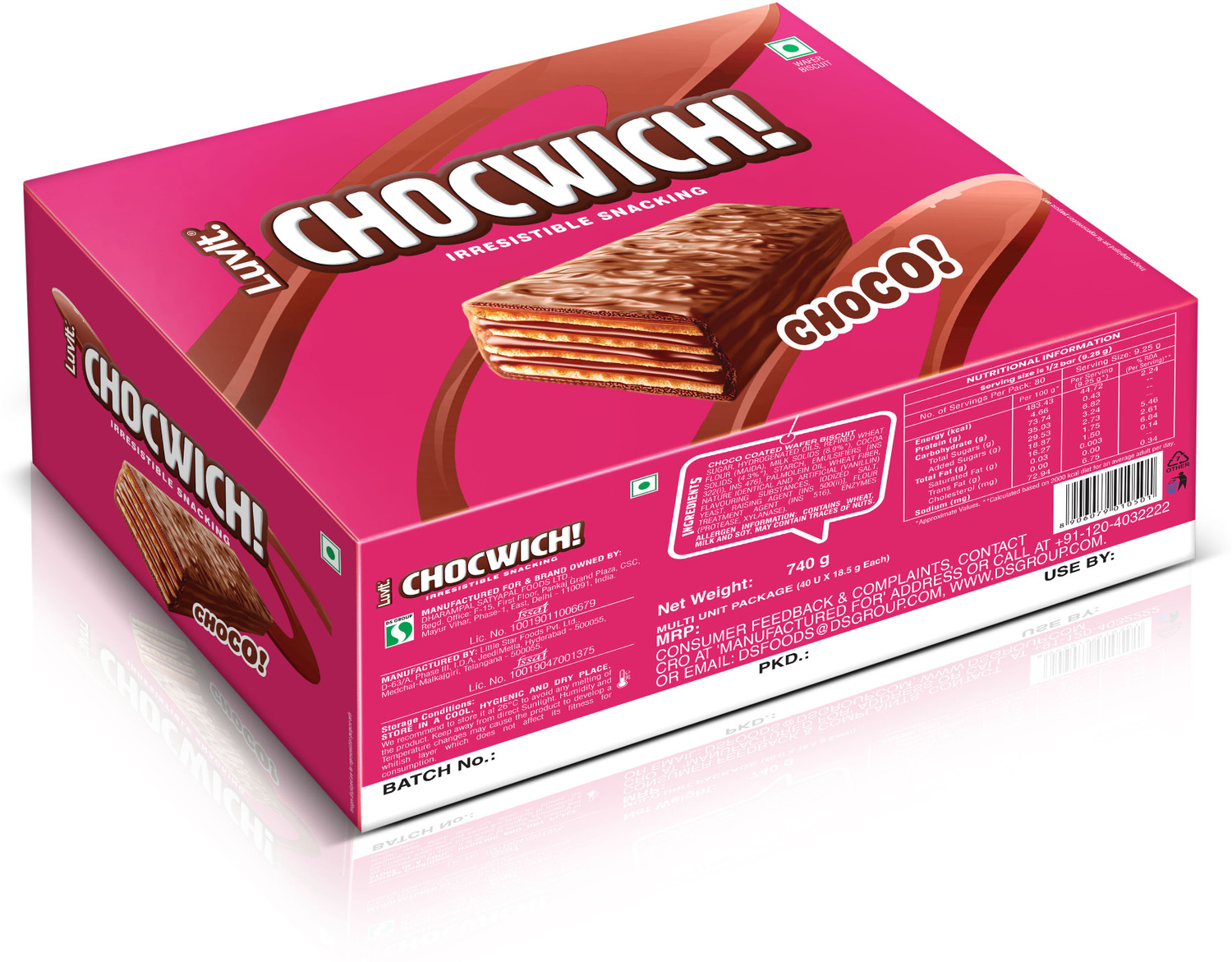 Image of LuvIt Chocwich Brown Crispy Wafer Chocolates | Crunchy & Delicious | Bar Gift Pack